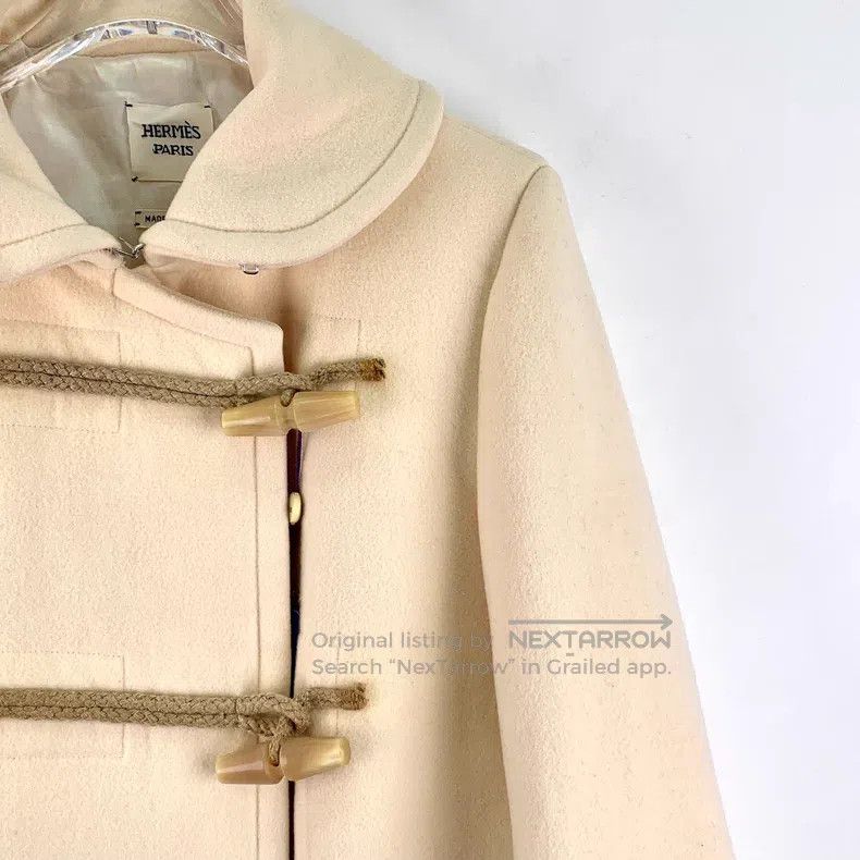 Hermes Hermes Beige wool collar toggle long-sleeved coat Size XS / US 0-2 / IT 36-38 - 3 Thumbnail