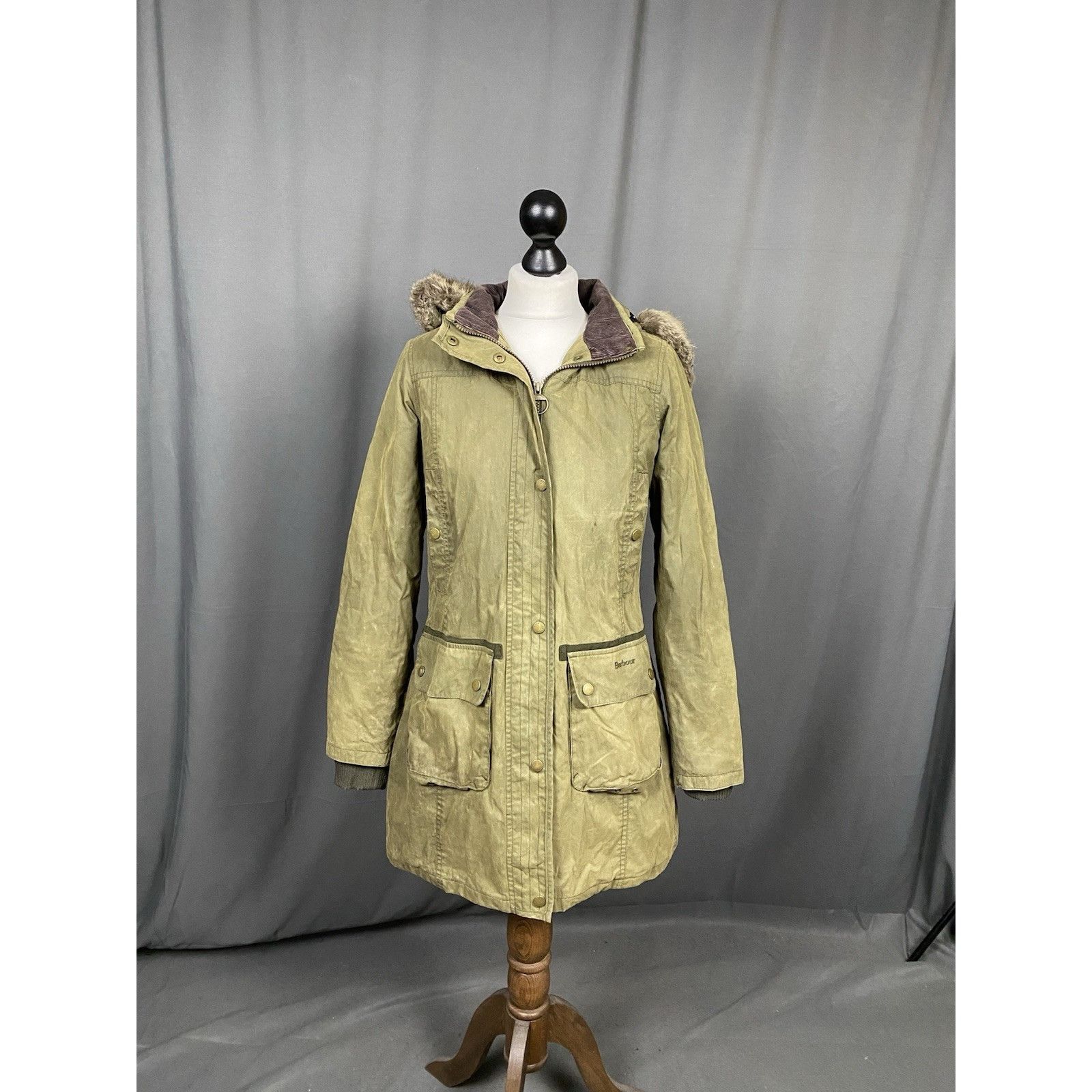 Barbour Barbour Brittania Green Waxed Winter Insulated Parka Jacket Size M / US 6-8 / IT 42-44 - 4 Thumbnail