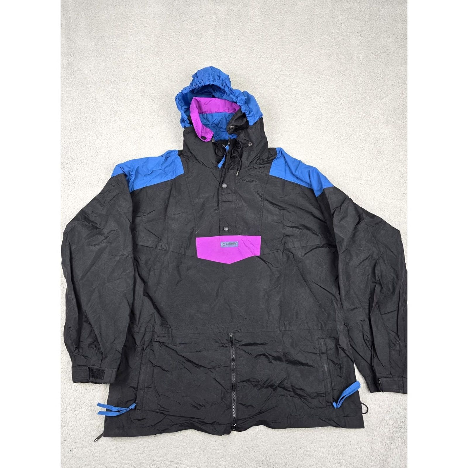 Vintage VINTAGE Columbia Jacket Mens XL Black Hooded Lined 90s Radial Sleeve Anorak Combo Jacket Size US XL / EU 56 / 4 - 2 Thumbnail