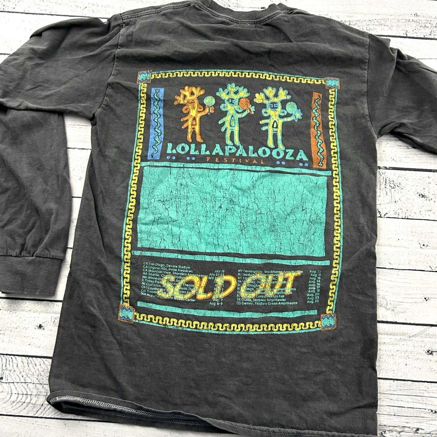 Vintage Lollapalooza Long Sleeve T-Shirt Mens Small Gray Size US S / EU 44-46 / 1 - 5 Thumbnail
