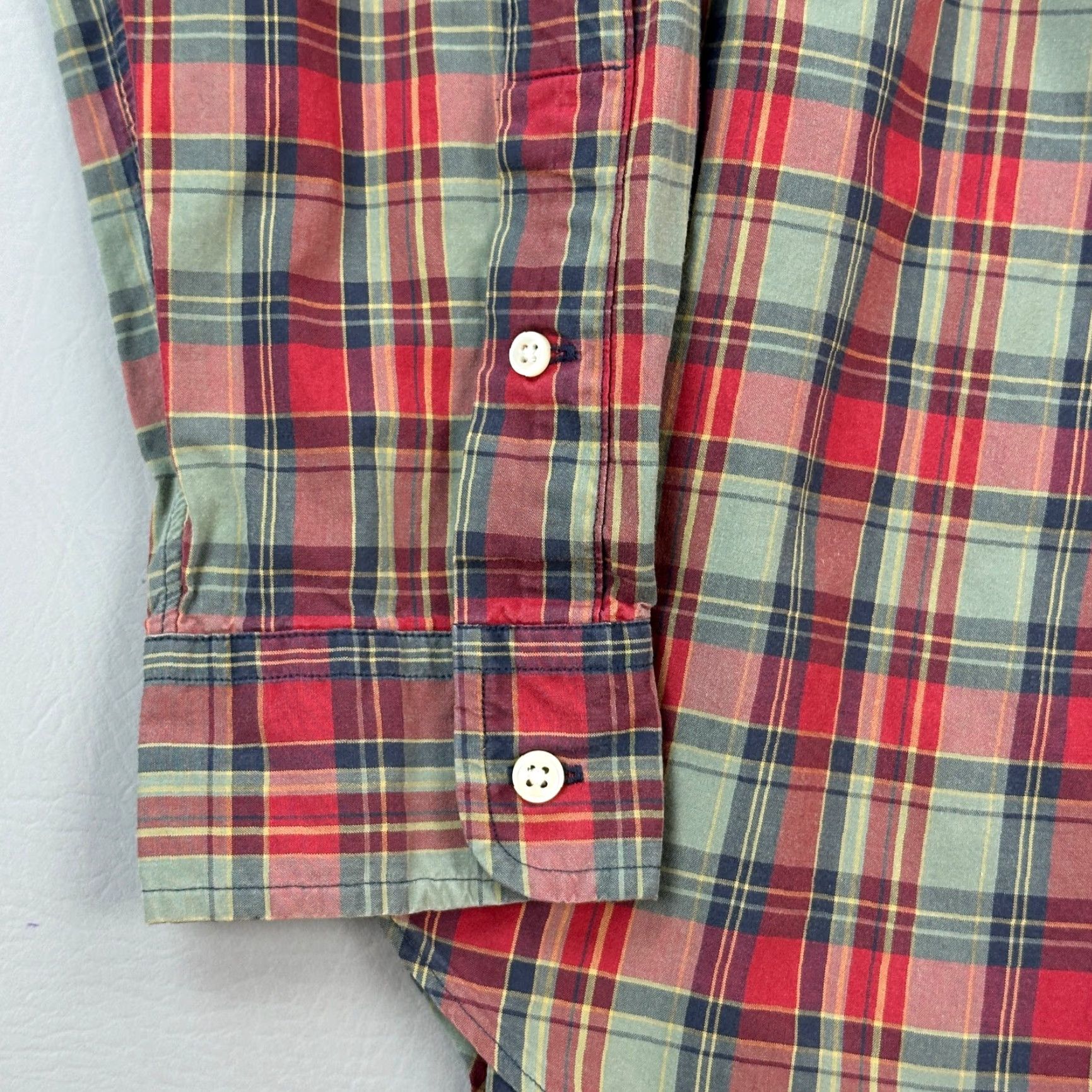 Ralph Lauren Vintage Ralph Lauren Shirt Mens Large Red Olive Plaid Classic Fit Button Down Size US L / EU 52-54 / 3 - 3 Thumbnail