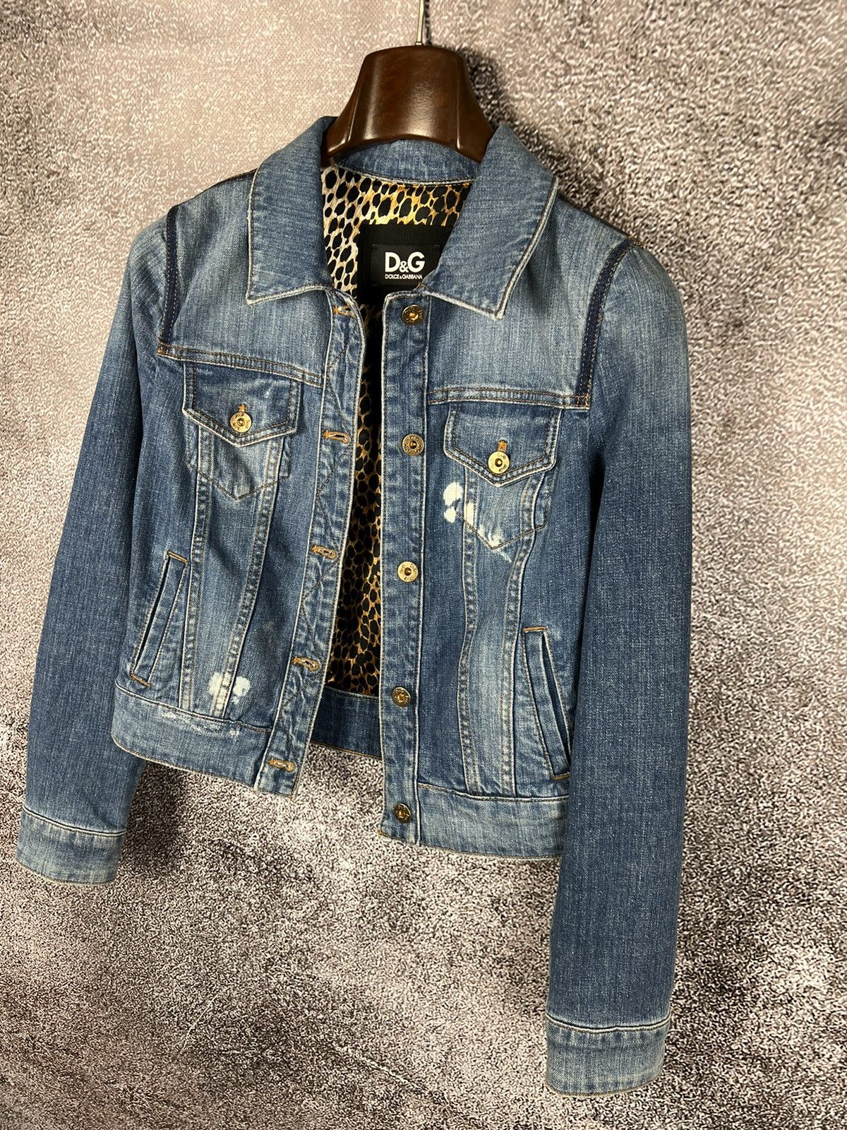 Designer × Dolce & Gabbana Dolce & Gabbana denim trucker jacket animal dotted ornaments Size M / US 6-8 / IT 42-44 - 5 Thumbnail