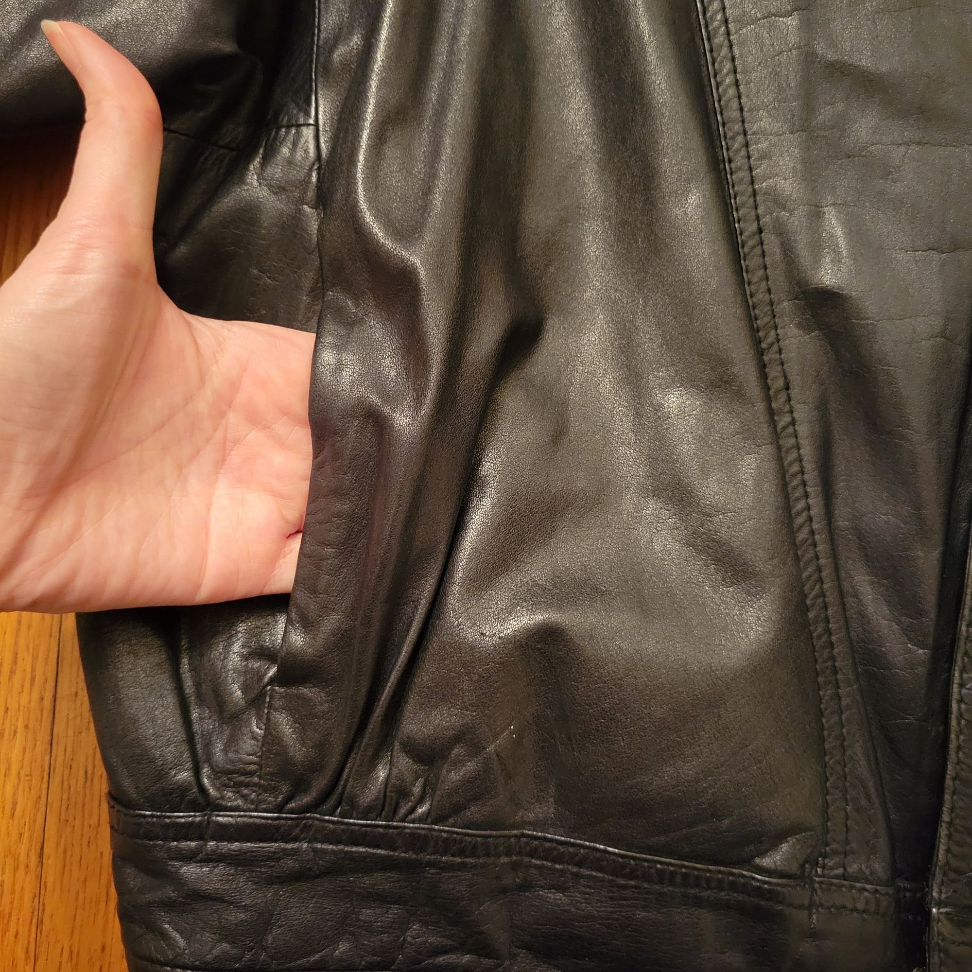 Remy Remy Black Leather Bomber Jacket 46 Korea Aviator 90s Y2K Size US XXL / EU 58 / 5 - 7 Thumbnail