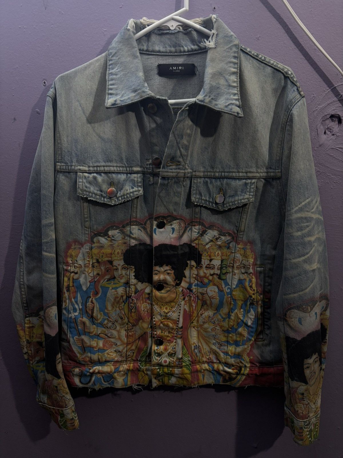 Amiri AMIRI Jimi Hendrix Denim Trucker Jacket Size US XL / EU 56 / 4 - 1 Thumbnail