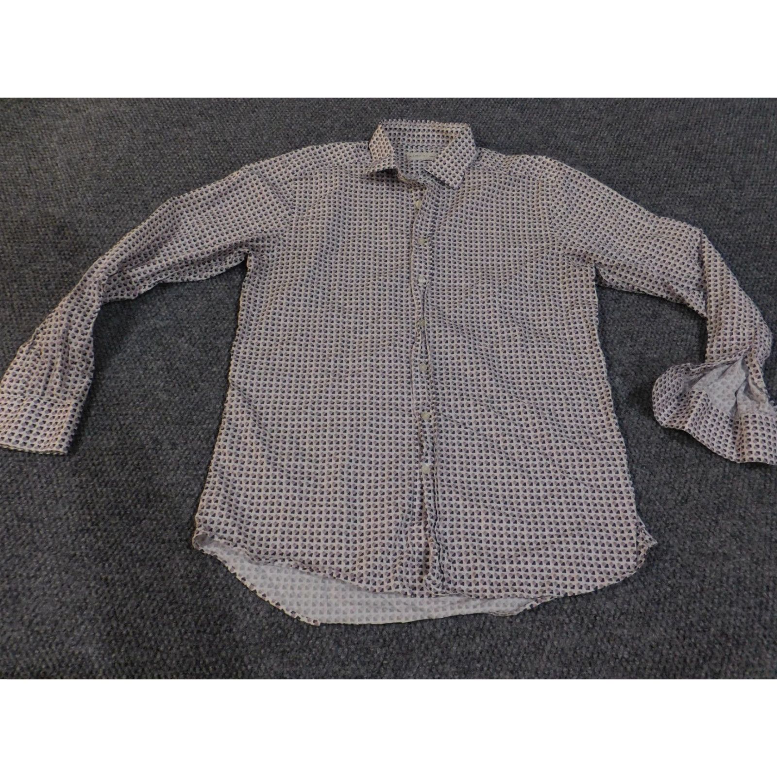 Etro ETRO Shirt Mens Large Purple Geometric Print Button Up Made in Italy Long Sleeve Size US L / EU 52-54 / 3 - 2 Thumbnail