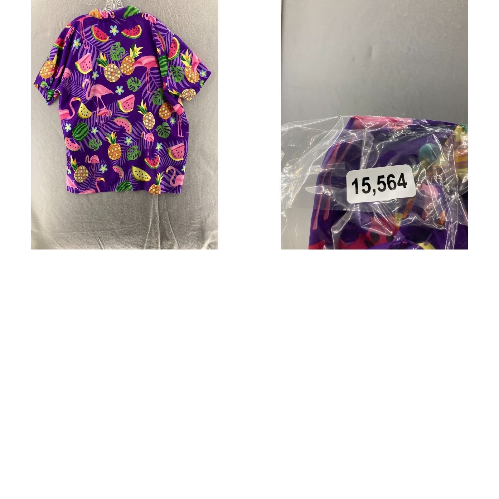 Vintage King Kameha Hawaiian Tropical Shirt Mens 2XL Purple AOP Flamingos Fruit Size US XXL / EU 58 / 5 - 8 Thumbnail