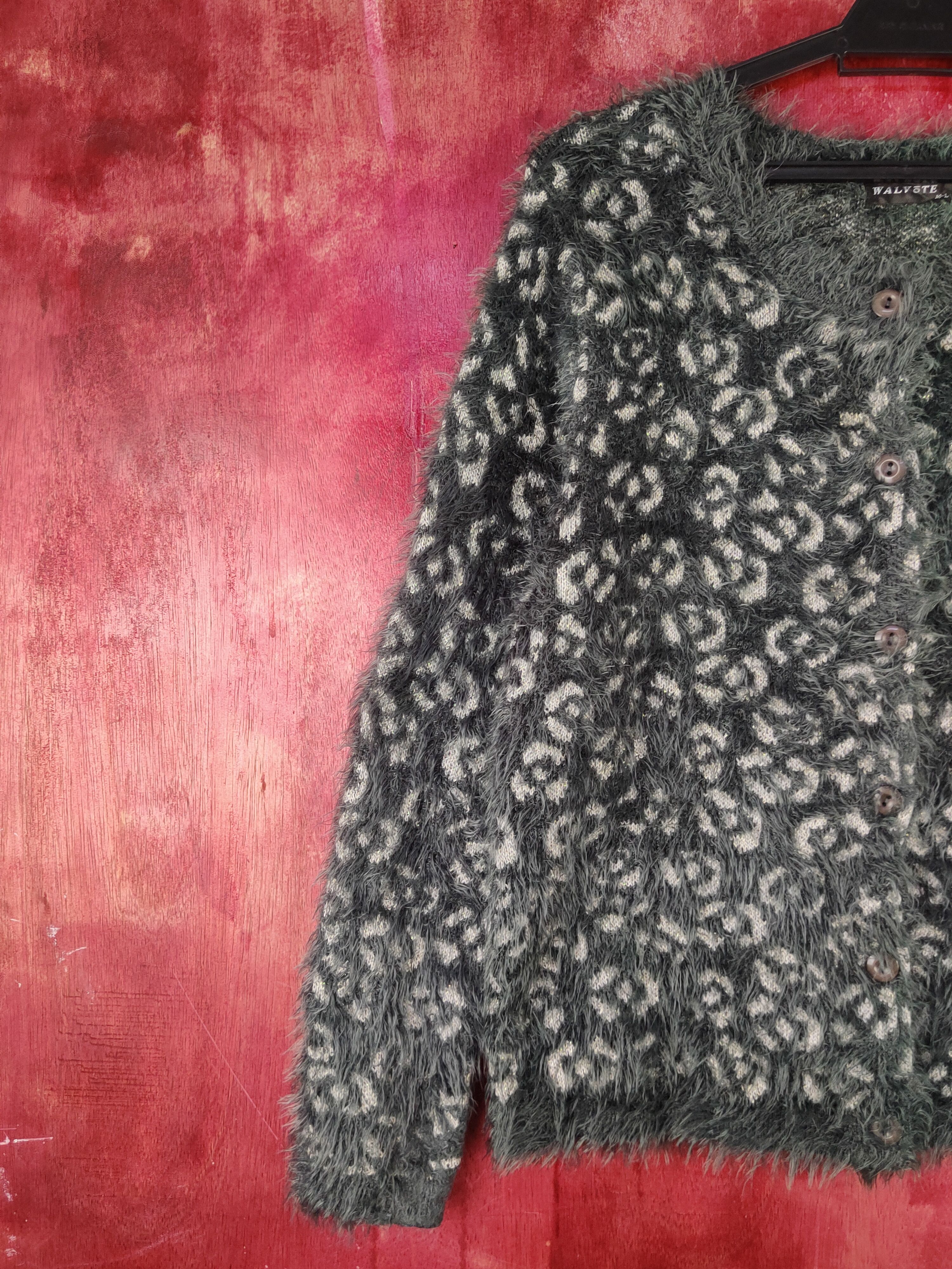 Japanese Brand × Vintage Walvote Olive Fur Mohair Knitwear Cardigan #S2085 Size M / US 6-8 / IT 42-44 - 3 Thumbnail