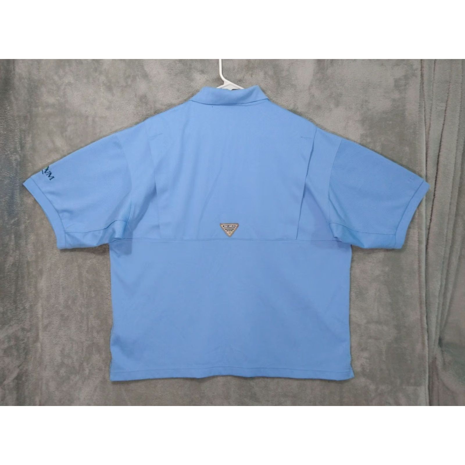 Vintage Columbia Polo Shirt Mens XL Blue Short Sleeve PFG Fishing Breathable All Seasons Vented Solid Pattern Decade: 90s? No, but keep. Size US XL / EU 56 / 4 - 2 Thumbnail
