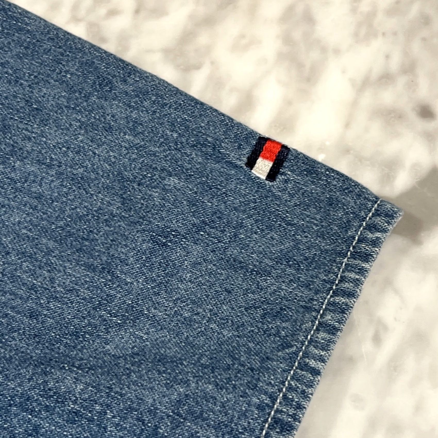 Tommy Hilfiger Tommy Hilfiger Shirt Women 10 Blue Denim Button Up Cap Sleeves Size L / US 10 / IT 46 - 5 Thumbnail