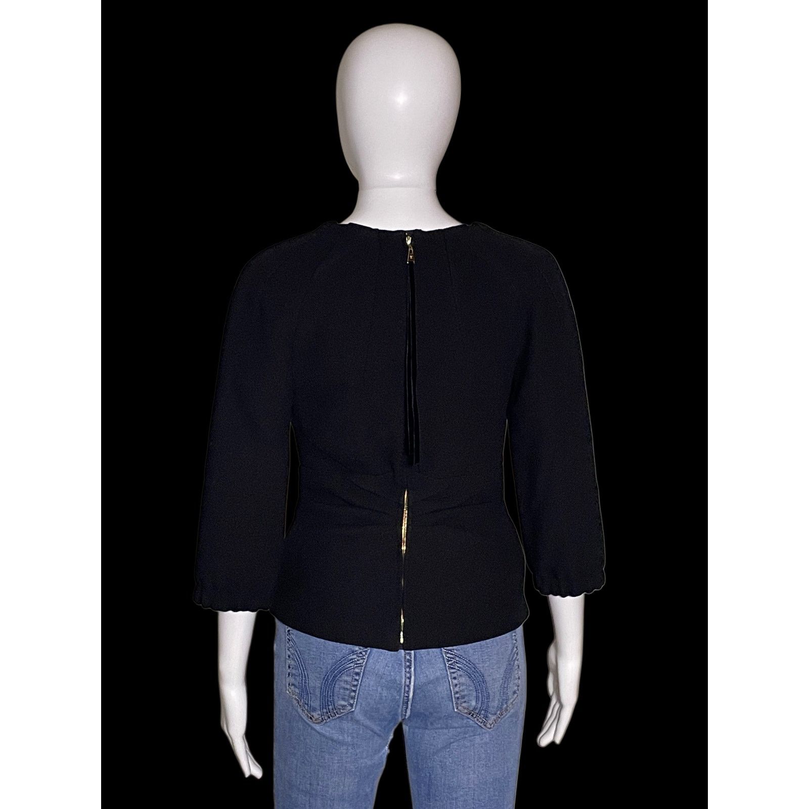 Louis Vuitton 2006 Louis Vuitton Black Wool and Silk Top By Marc Jacob Size XS / US 0-2 / IT 36-38 - 3 Thumbnail
