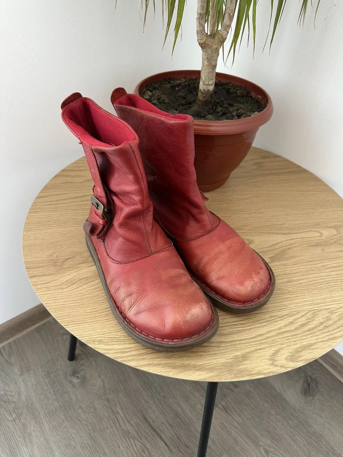 Dr. Martens Vintage Dr Martens Soft Leather Slouch Red Boots Size US 5 / EU 37 - 5 Thumbnail