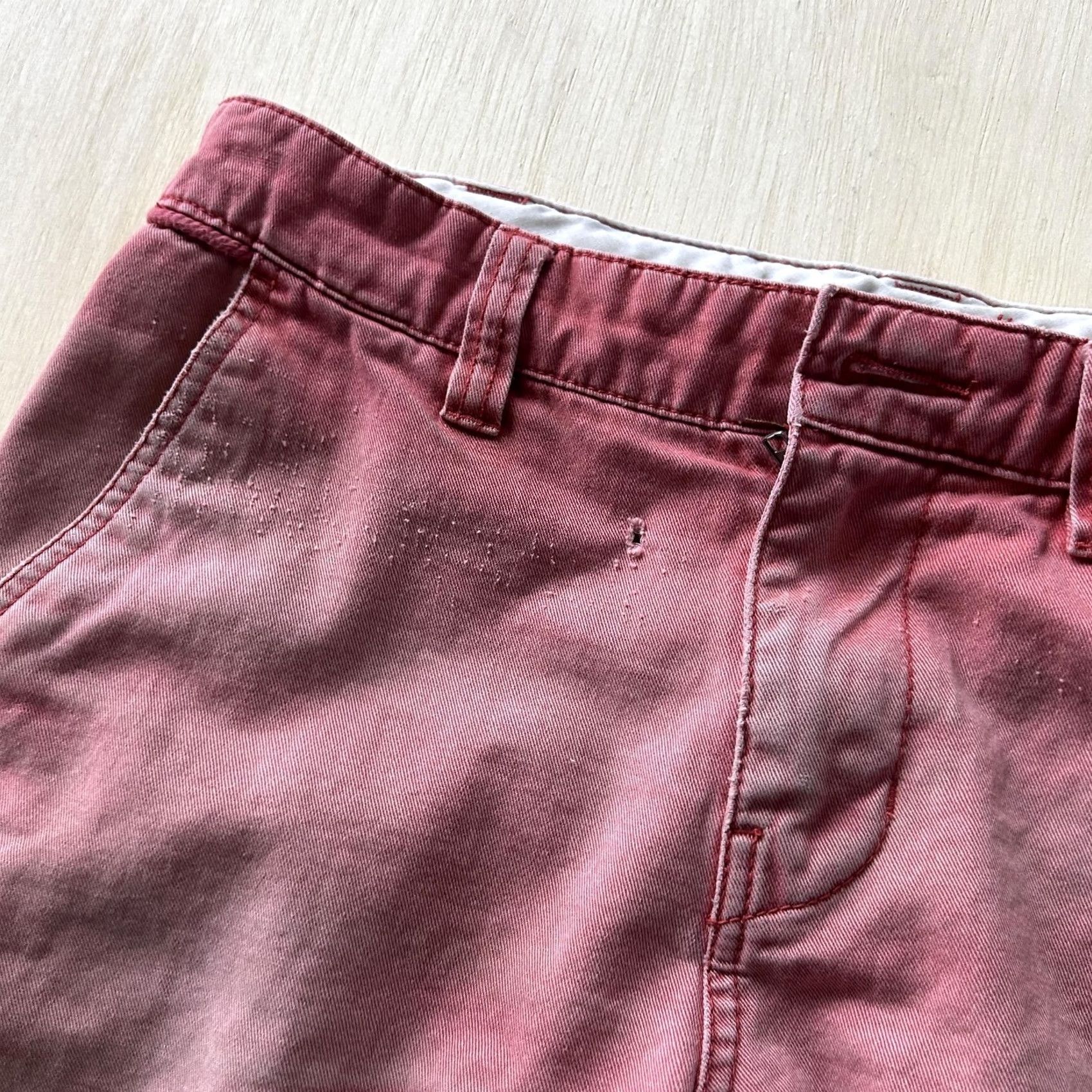 Bdg BDG Chino Shorts Mens 29 Pink Distressed Cutoff Frayed Hem Faded Casual Size US 29 - 3 Thumbnail