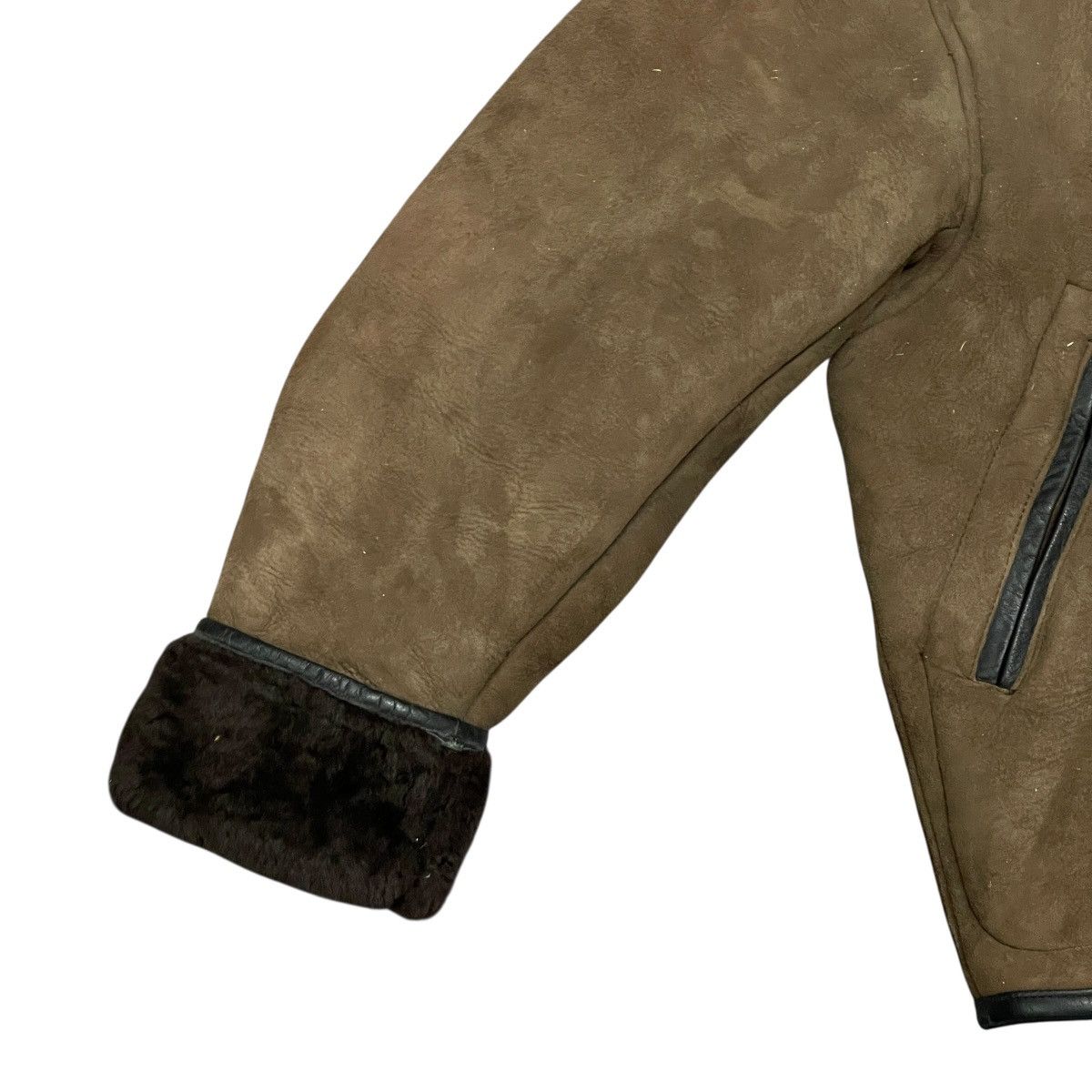 Leather Vintage Brown Suede Sheepskin Leather Shearling Jacket Size US M / EU 48-50 / 2 - 8 Thumbnail