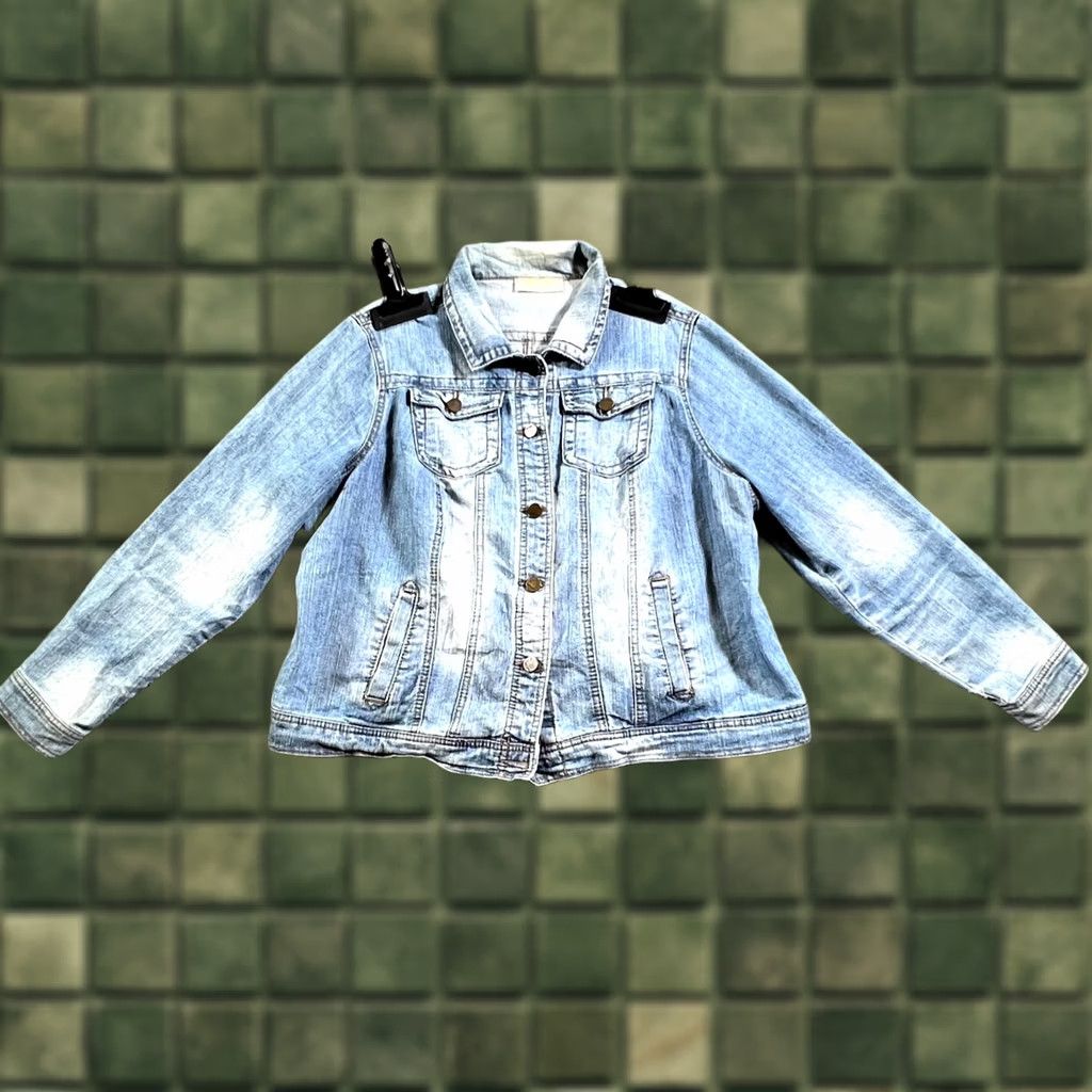 Vintage JouJou Jacket Womens 1X Blue Denim Button Front Trucker VTG Style Casual Leather? Size XL / US 12-14 / IT 48-50 - 1 Thumbnail