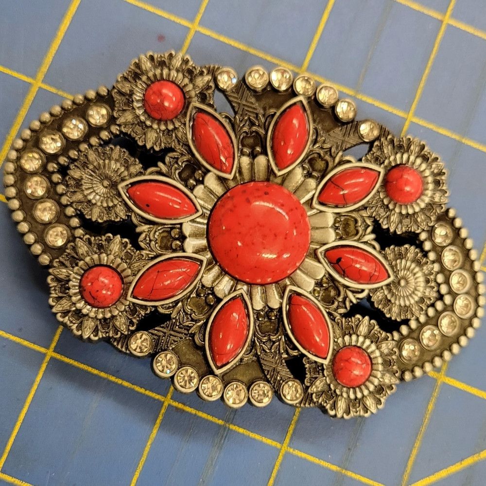 Other Western Buckle Unisex Brand New Red Stones & Rhinestones Da Size ONE SIZE - 1 Thumbnail