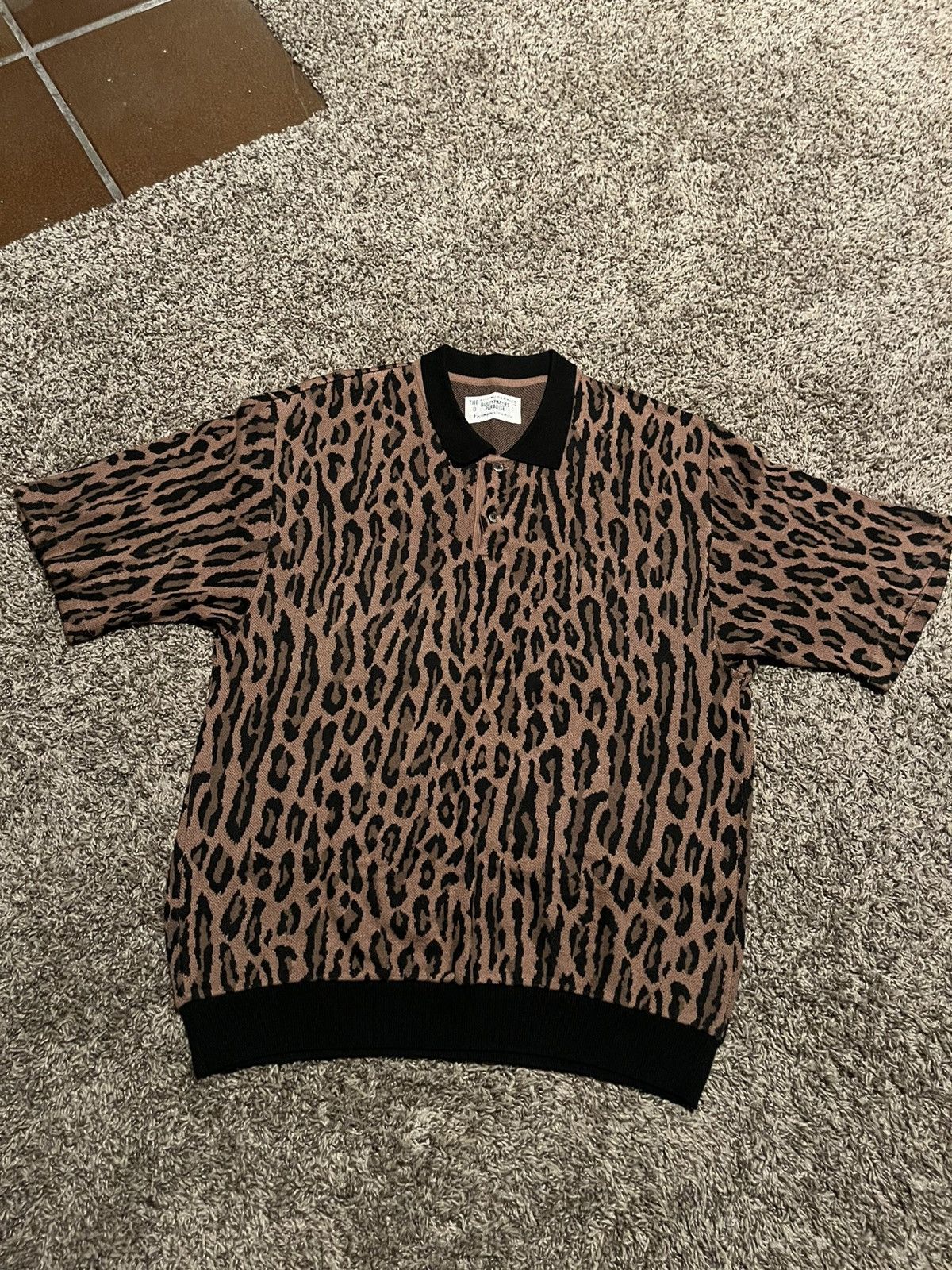 Wacko Maria Wacko Maria Leopard knit polo | Grailed