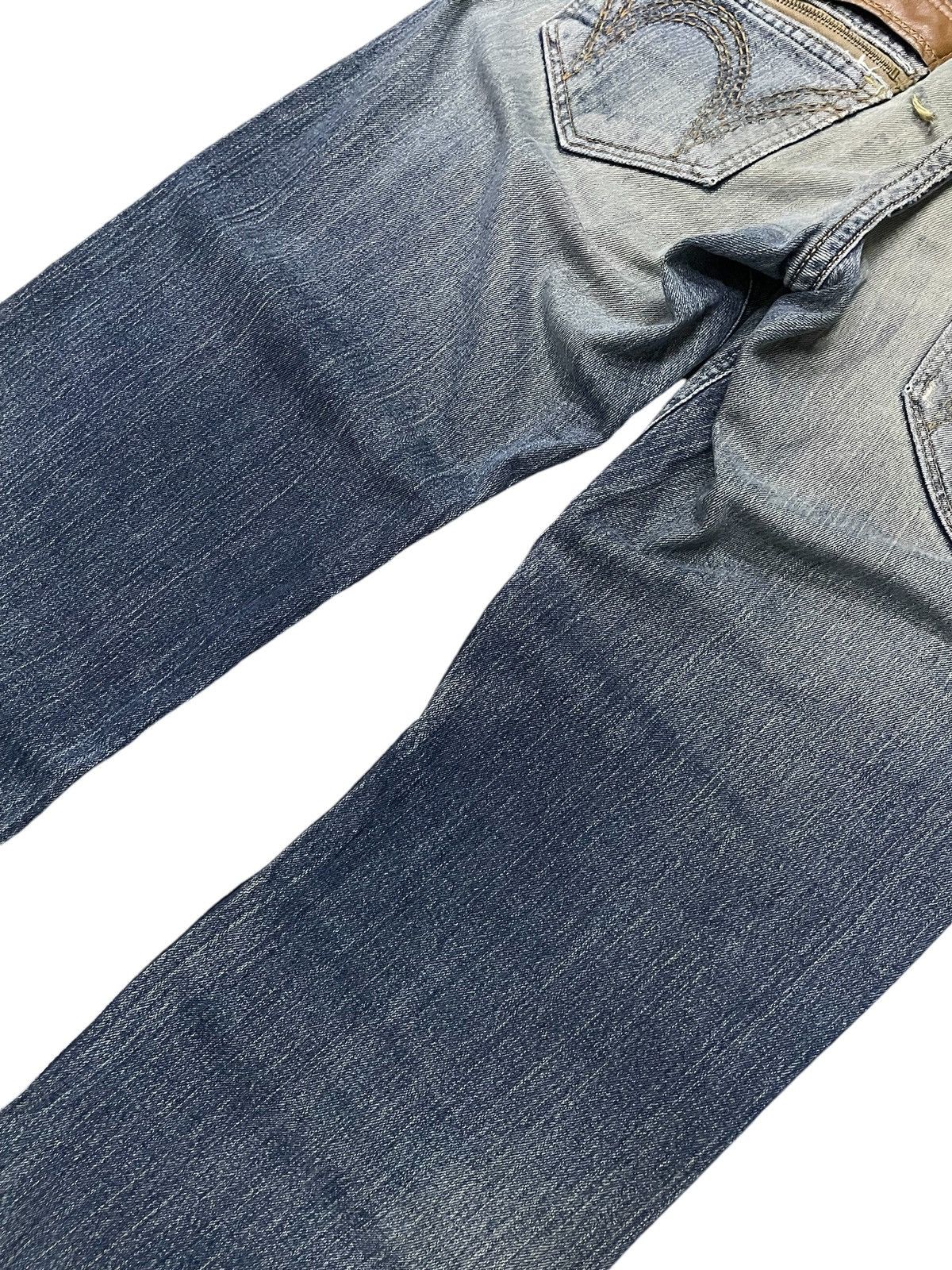 Edwin × If Six Was Nine × Vintage Edwin XV 404 Mud Wash Leather Trimmed Loose Jeans Size US 32 / EU 48 - 12 Thumbnail