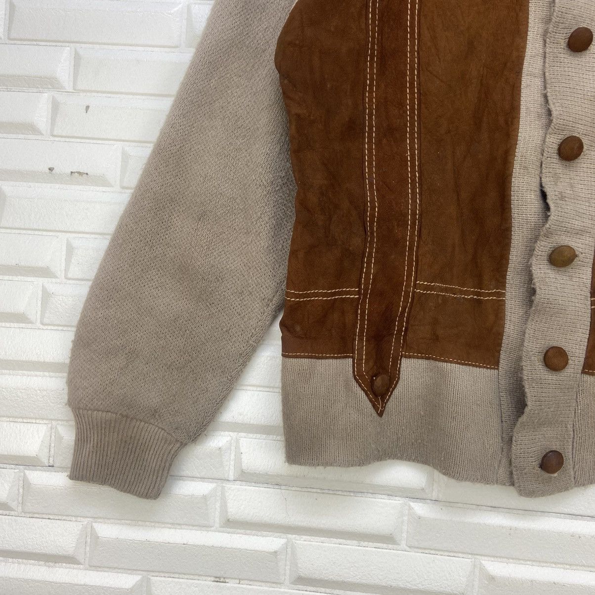 Leather × Vintage Vintage 60s Campus Made in USA Leather + Knitwear Jacket Size US S / EU 44-46 / 1 - 4 Thumbnail