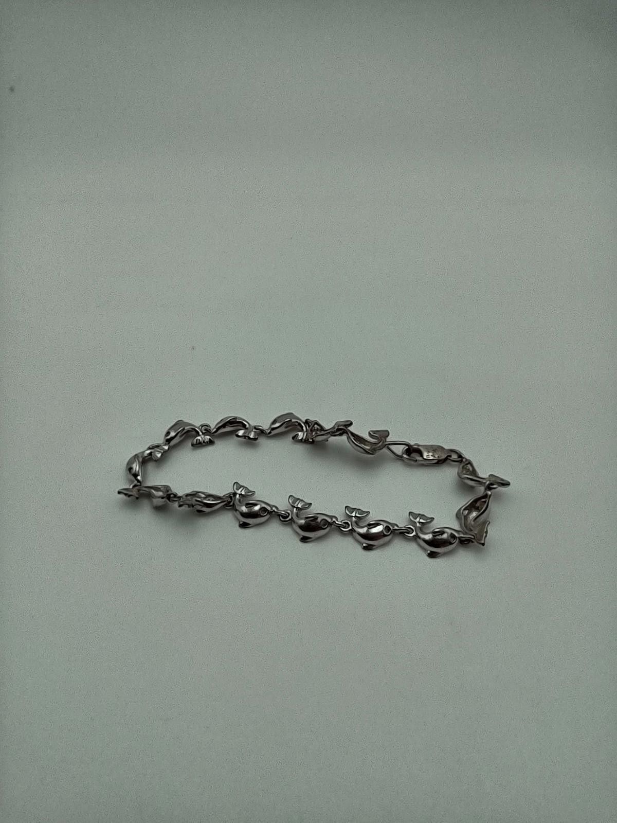 The Unbranded Brand Sterling Silver 925 Dolphin Link Bracelet 7in Size ONE SIZE - 2 Thumbnail