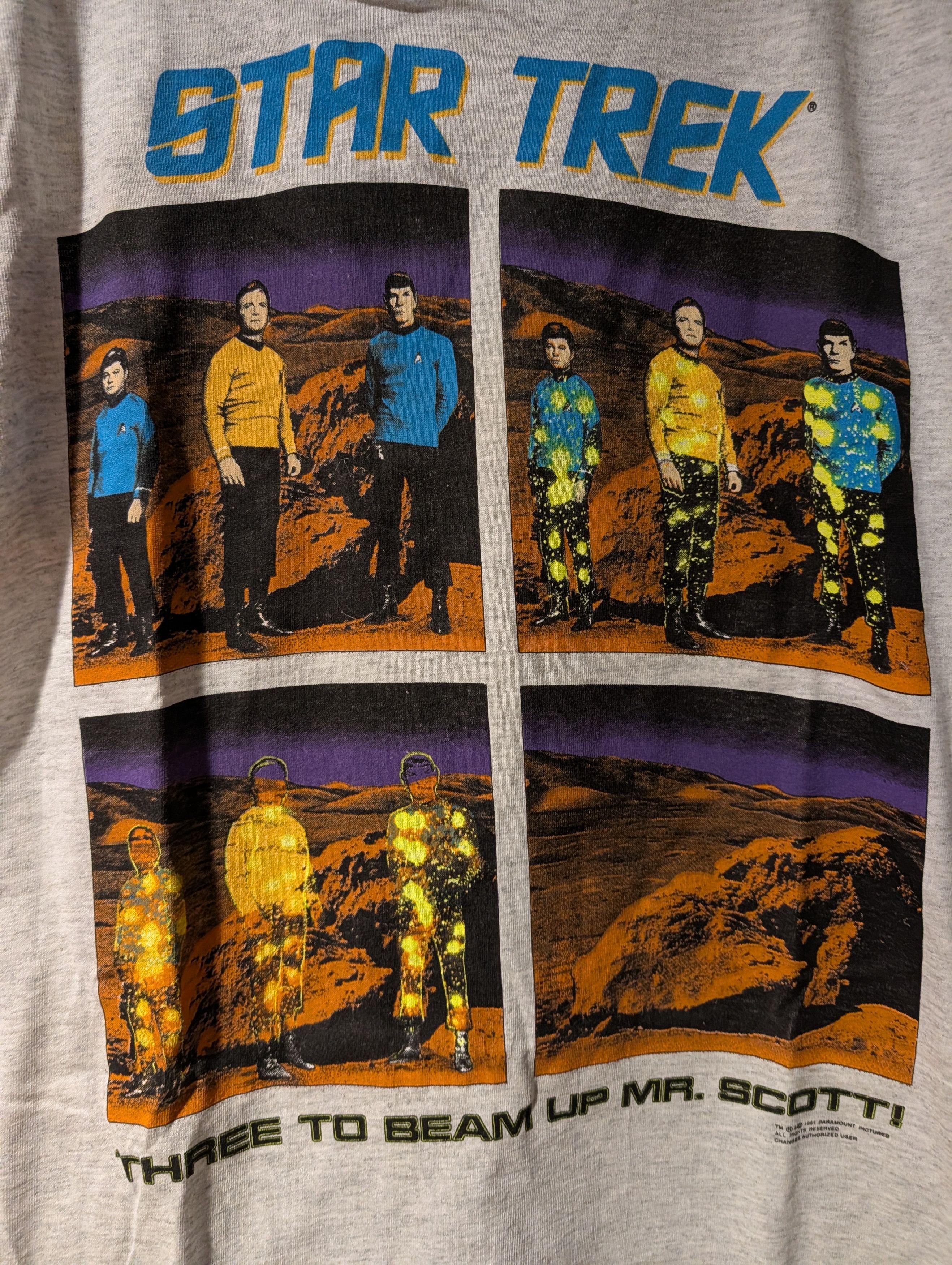Hanes Vintage 1991 Star Trek Three to Beam Up Mr. Scotti T-Shirt Size US M / EU 48-50 / 2 - 2 Thumbnail