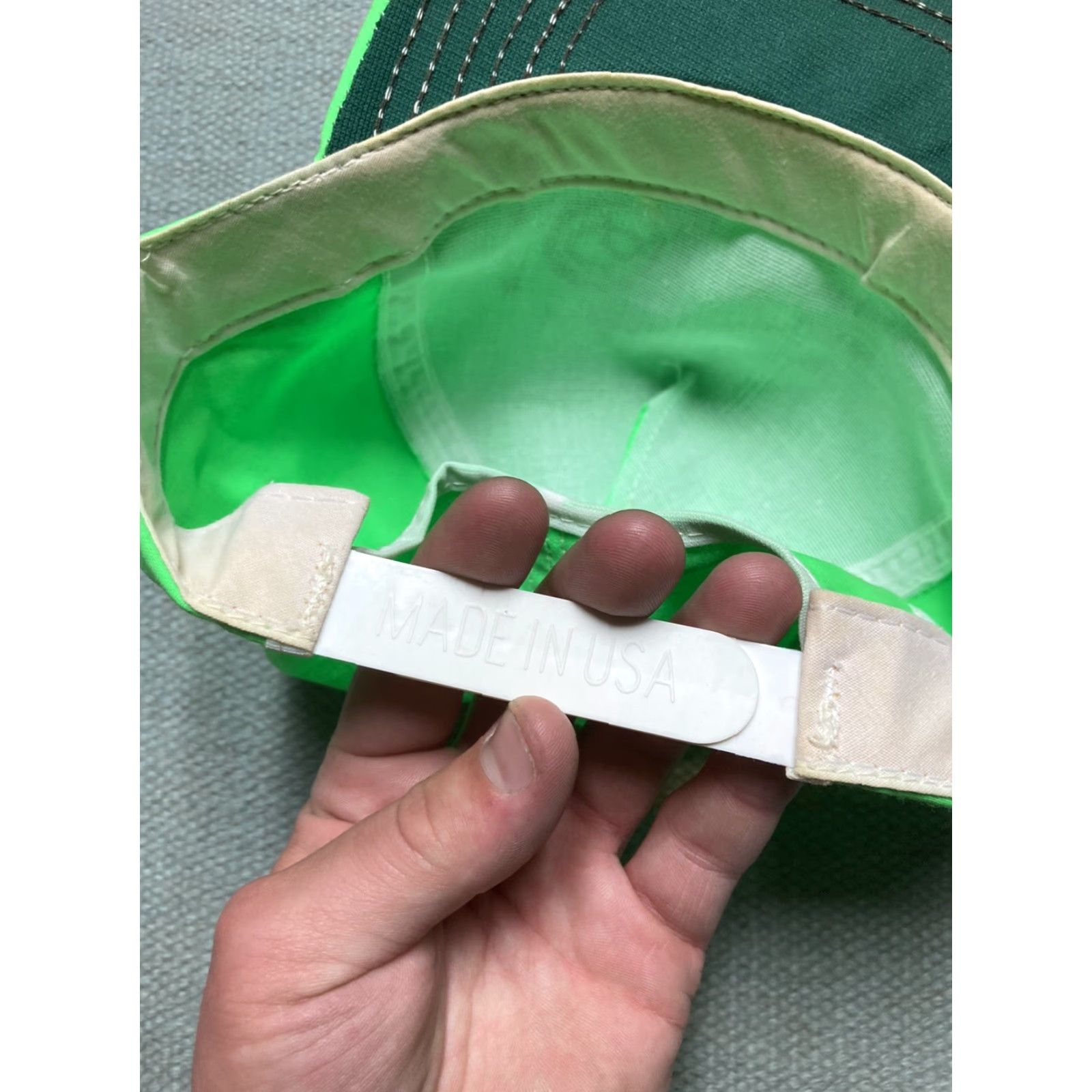 Vintage VINTAGE 90s SnapBack Hat Cap Winning Tradition Safety #1 USA Made Neon Green Mens Adjustable Green USA Snapback Hat Size ONE SIZE - 7 Thumbnail
