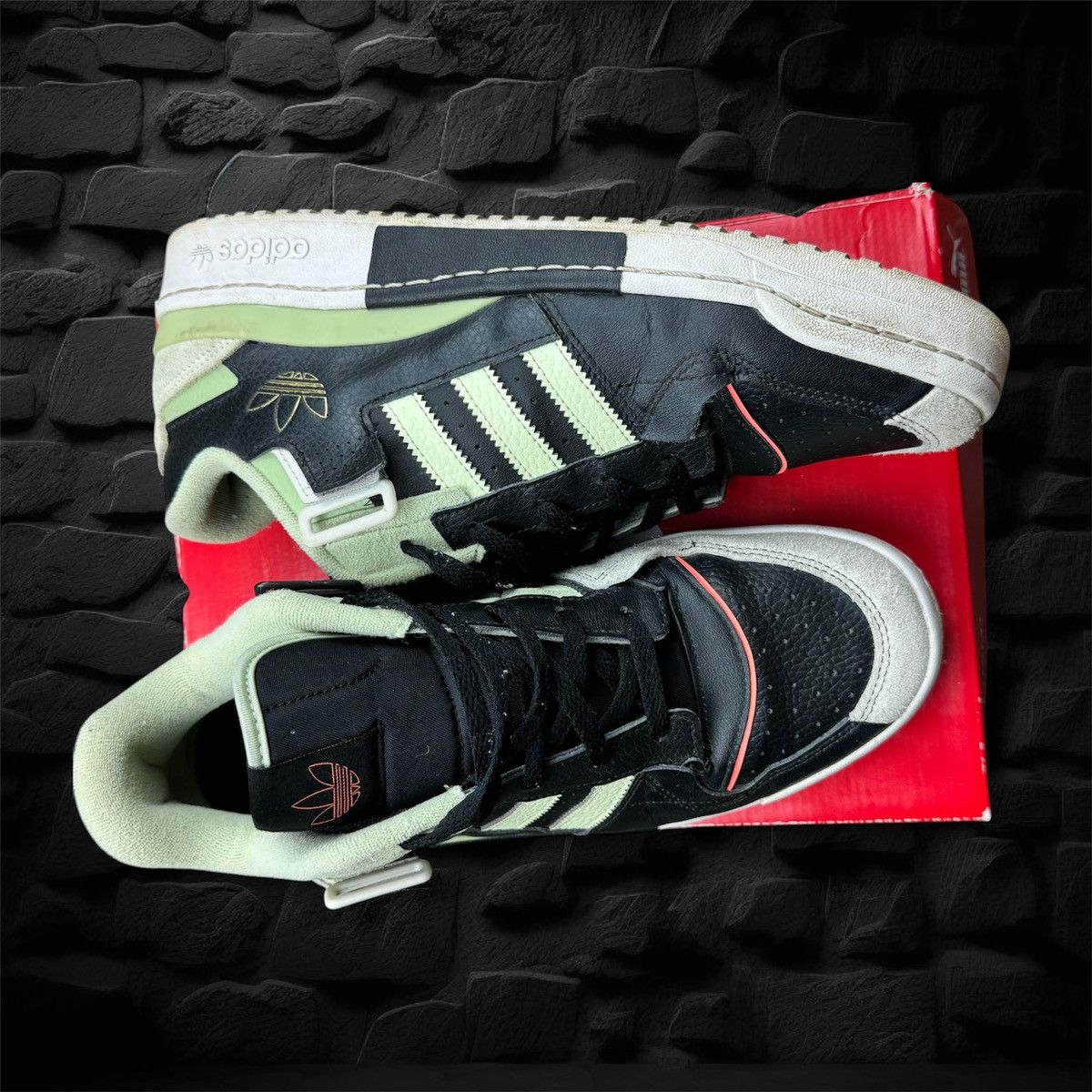 Adidas Adidas Forum Exhibit Low Black Almost Lime Size US 10.5 / EU 43-44 - 3 Thumbnail