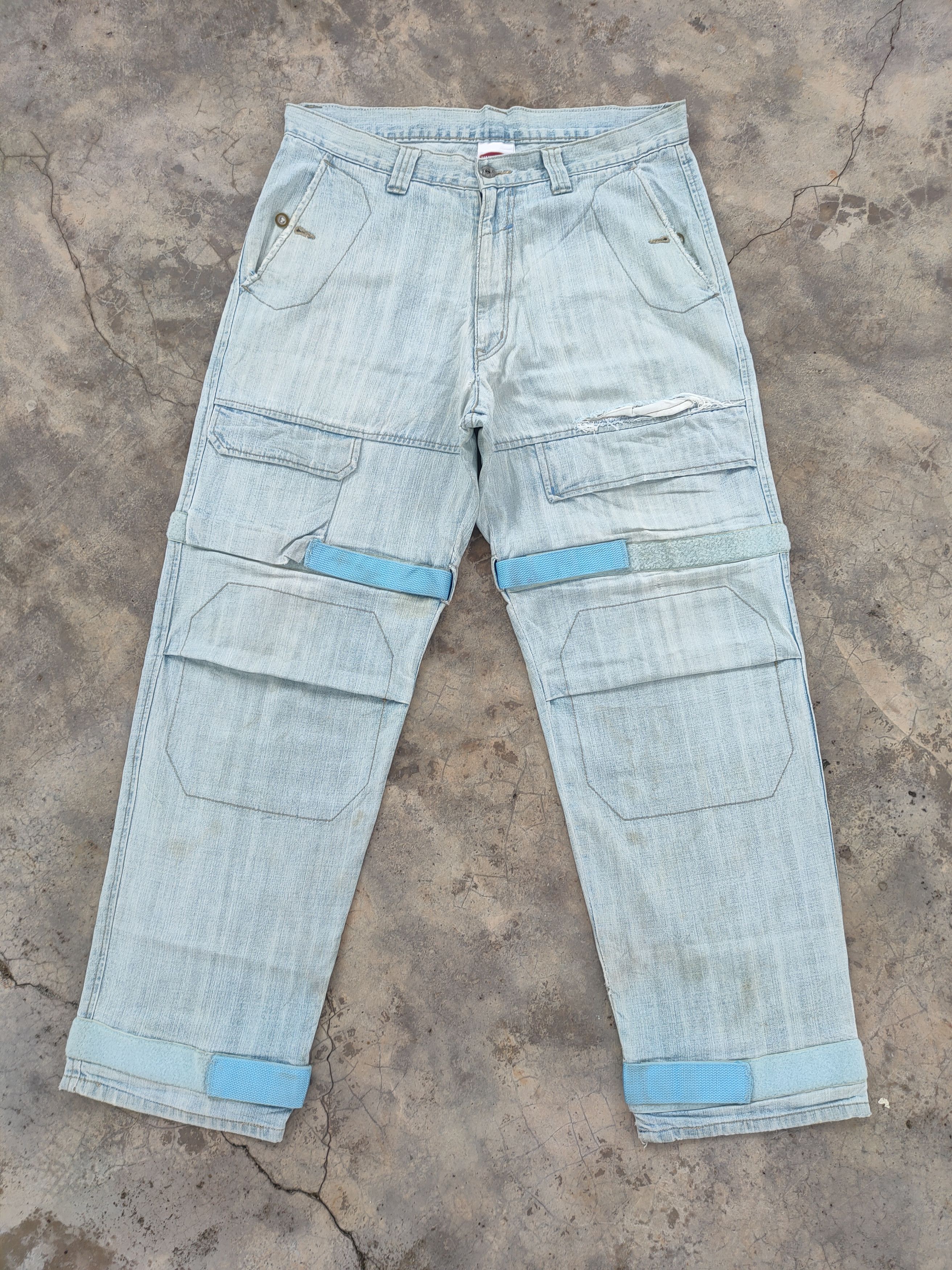 MasterPiece VINTAGE MASTERPIECE BAGGY FADED RIPPED JEANS DENIM PANTS Size US 35 - 2 Thumbnail