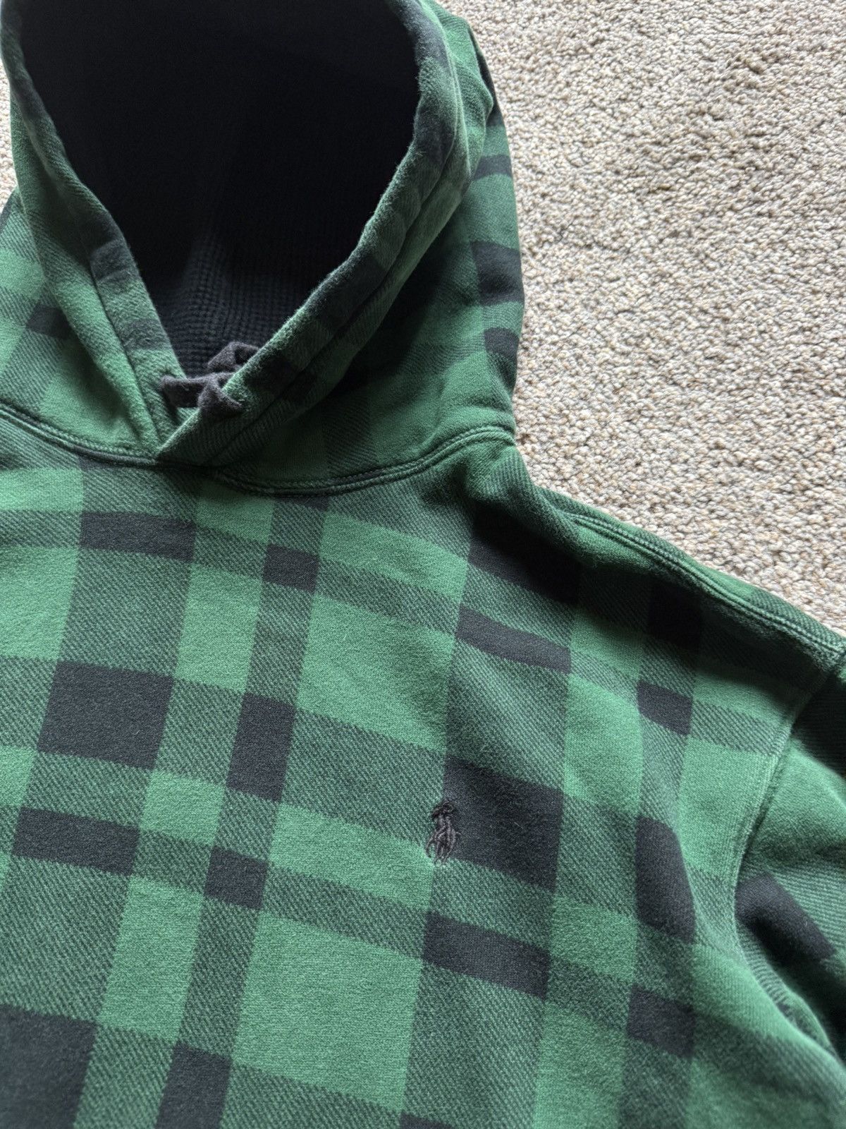 Polo Ralph Lauren Polo Ralph Lauren Plaid Hoodie XXL • Green Black • Vintage Size US XXL / EU 58 / 5 - 2 Thumbnail