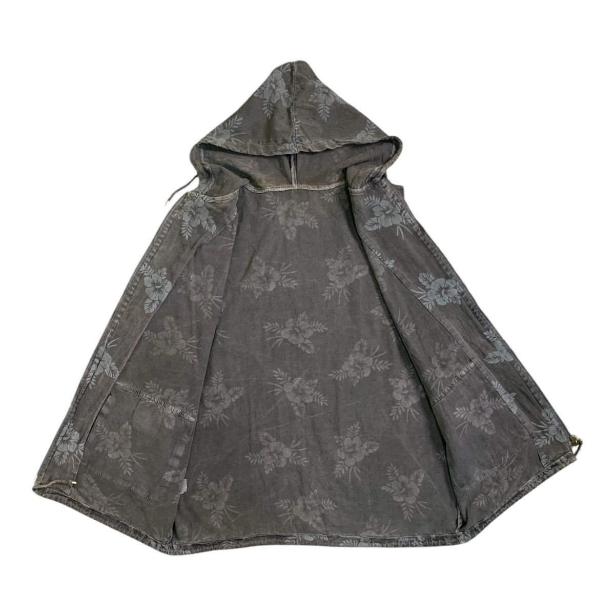 Japanese Brand × Other Rare Design Soft Denim Floral Hoodie Vests Size L / US 10 / IT 46 - 3 Thumbnail