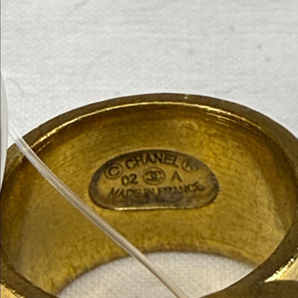 Chanel Chanel 02A Goldtone CC Logo Ring, Size 6.5 Size ONE SIZE - 5 Thumbnail
