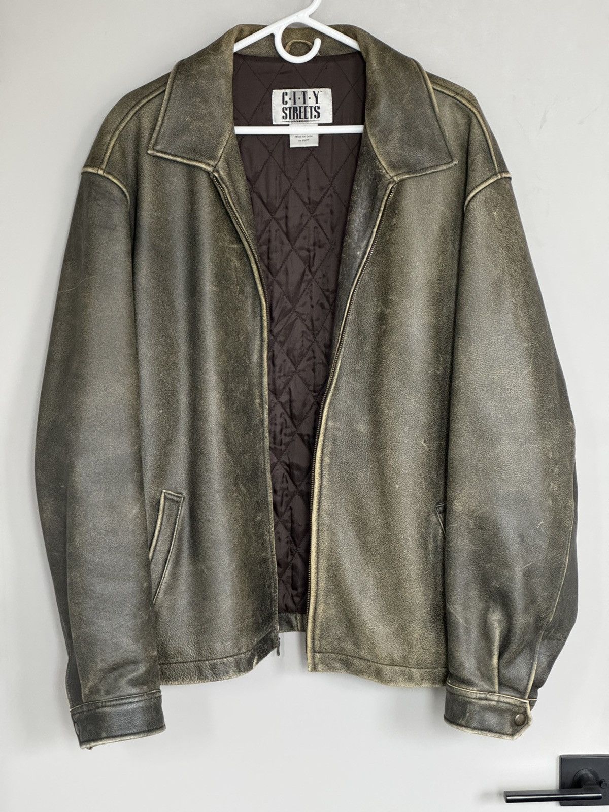 City Streets Vintage Heavy Leather Jacket Size US L / EU 52-54 / 3 - 1 Thumbnail