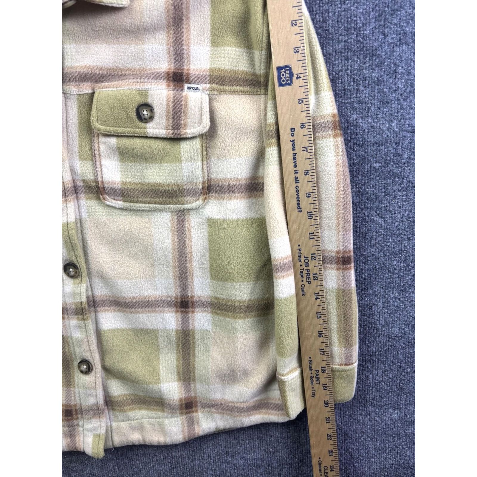 Rip Curl Rip Curl Shirt Jacket Womens XS Beige Plaid Fleece Button Front Pockets Casual Size XS / US 0-2 / IT 36-38 - 4 Thumbnail