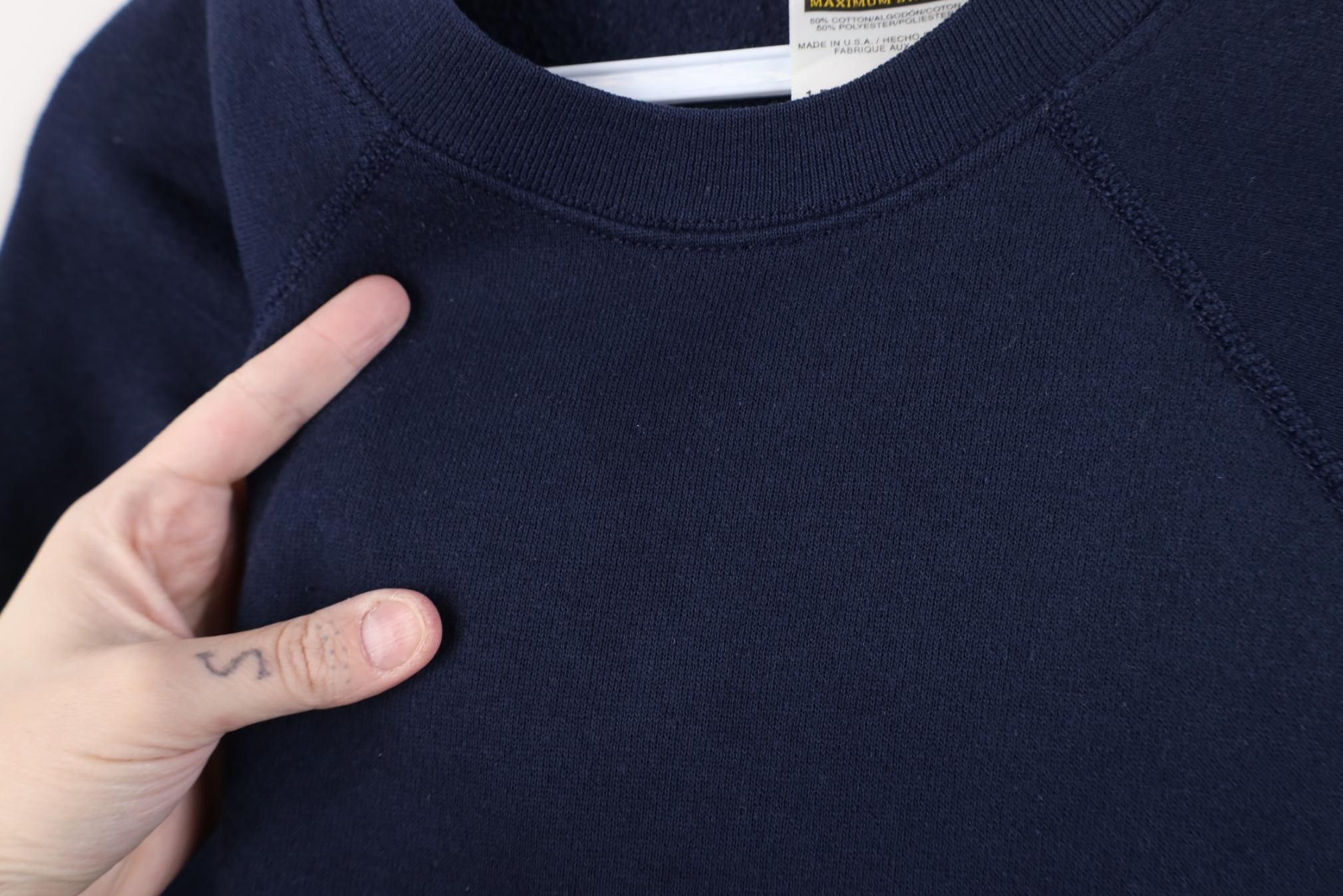 Vintage Vintage 90s Streetwear Raglan Crewneck Sweatshirt Blue USA Size XL / US 12-14 / IT 48-50 - 4 Thumbnail