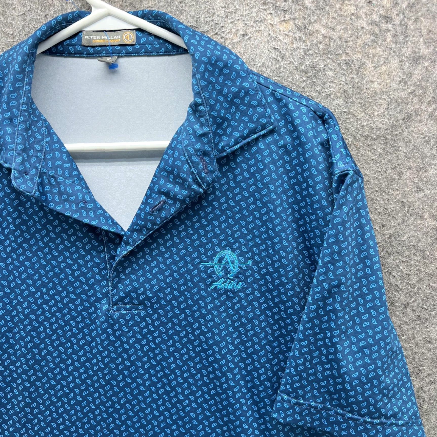 Peter Millar Peter Millar Summer Comfort Polo Shirt Mens M Blue Paisley Golf Casual Shirt Size US M / EU 48-50 / 2 - 2 Thumbnail