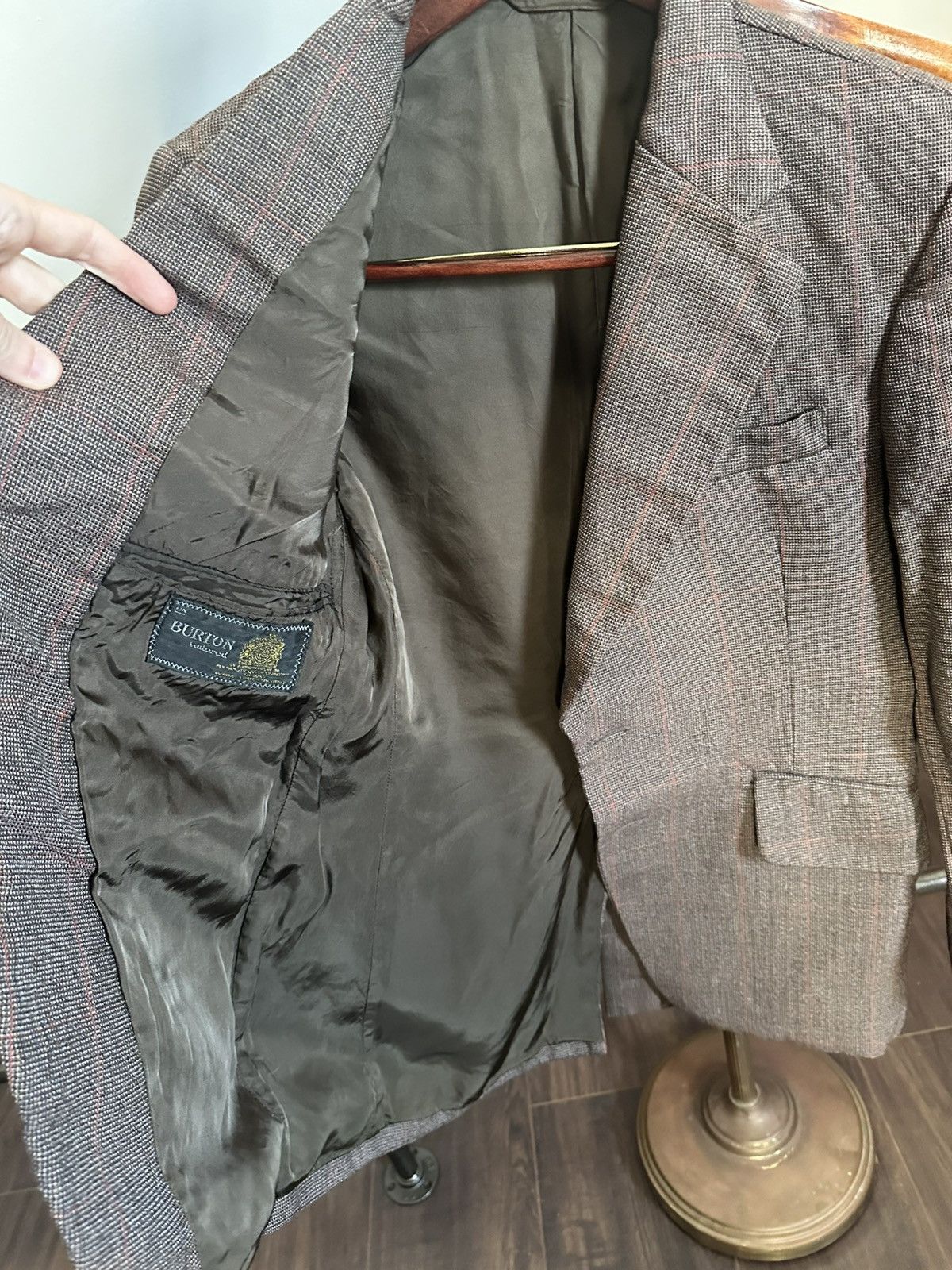 Burton BURTON vintage UK custom tailored check avant garde jacket Size 38R - 9 Thumbnail