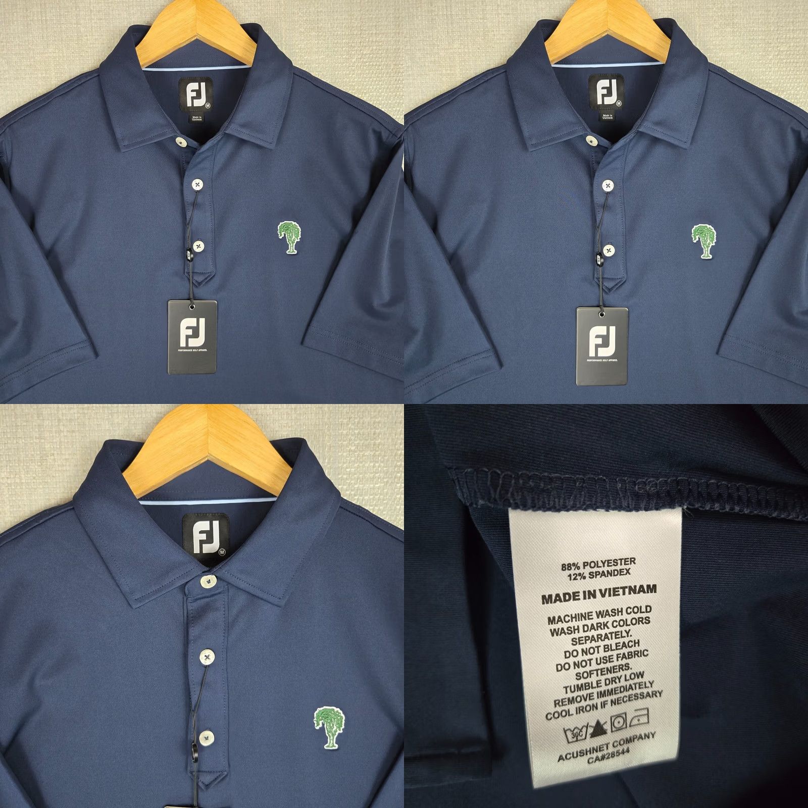 Footjoy FootJoy Old Elm Club Polo Shirt Mens Short Sleeve Navy Blue 88% Polyester 12% Spandex M Polo Shirt Golf Casual Athletic Size US M / EU 48-50 / 2 - 9 Thumbnail
