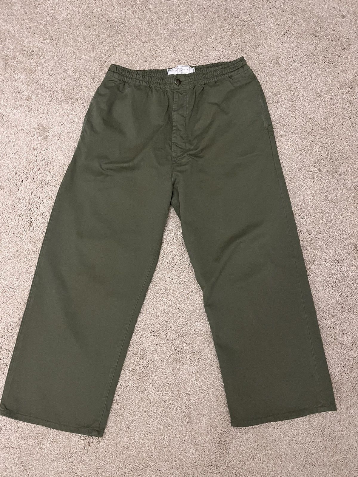 image of Societe Anonyme Kobe Elasticated Waistband Wide-Leg Pants in Green, Men's (Size 32)