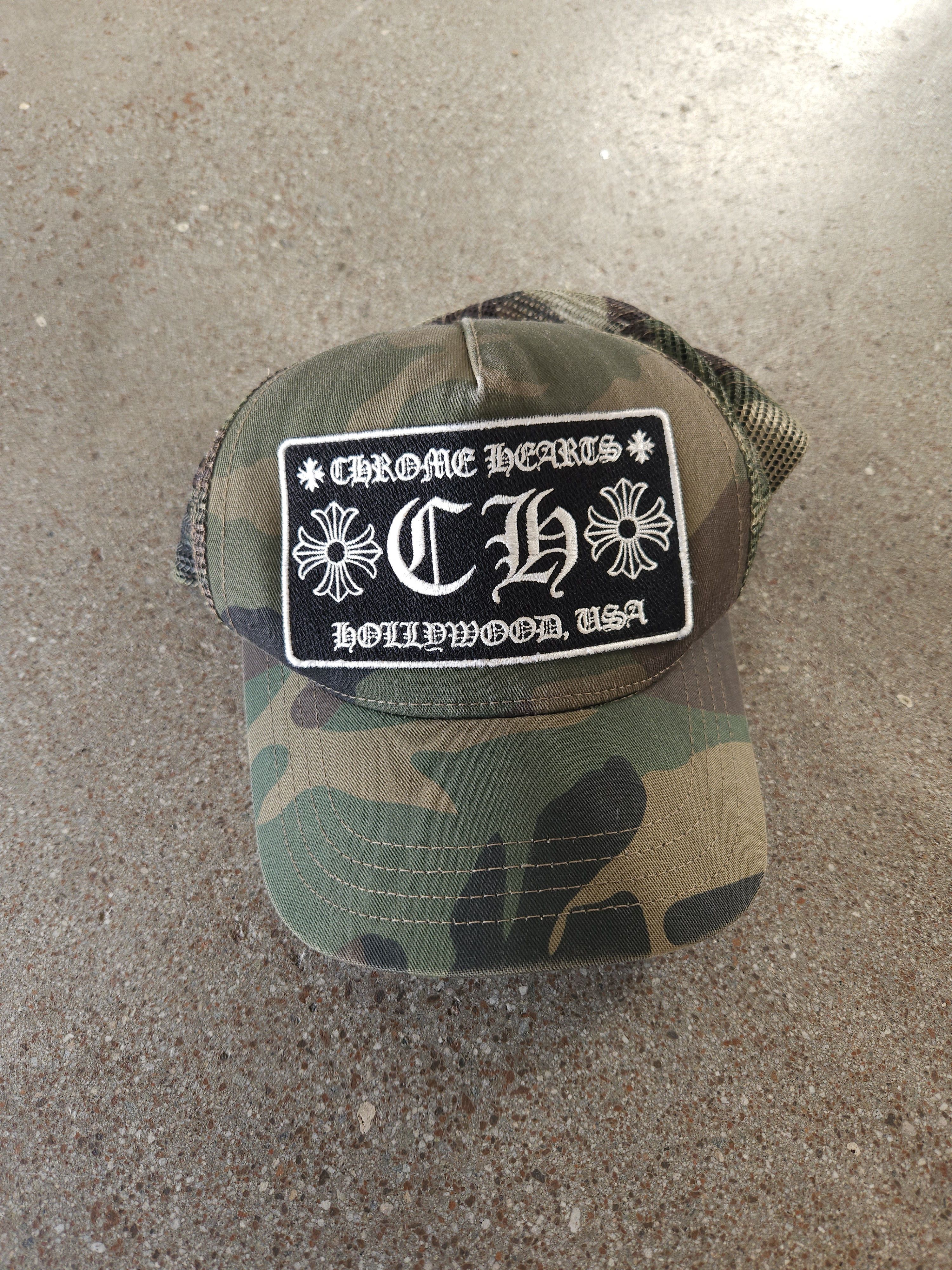 image of Chrome Hearts Ch Camo Trucker Hat, Men's