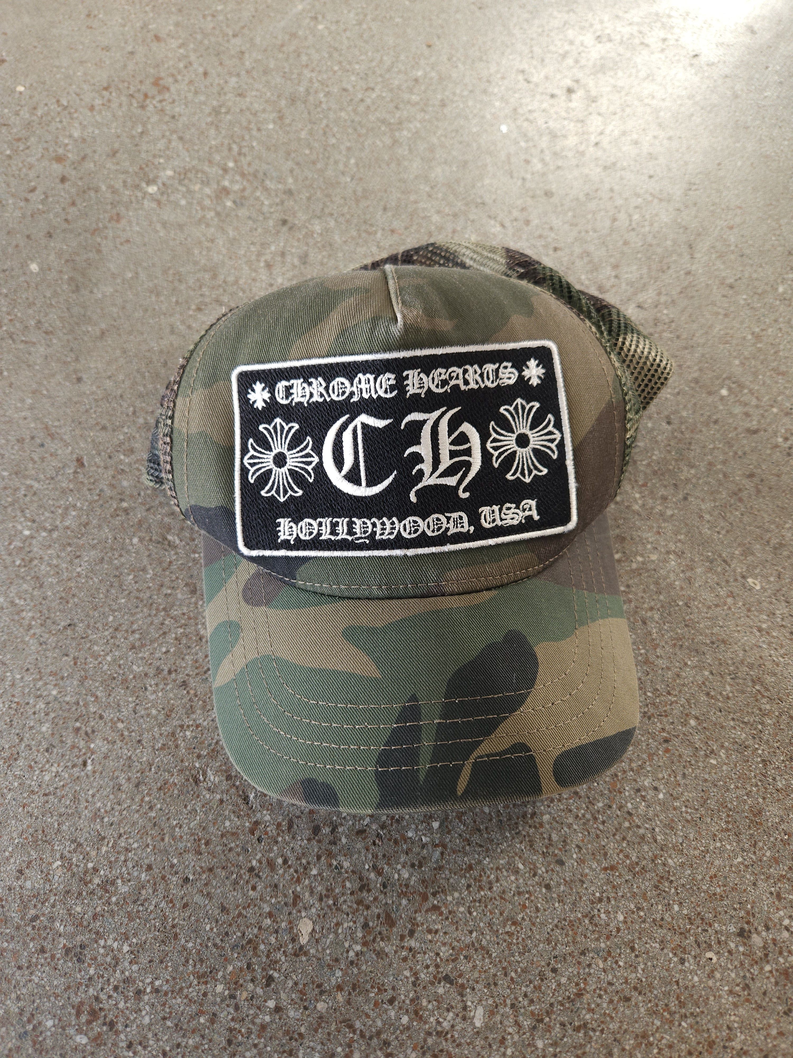 Pre-owned Chrome Hearts Ch Camo Trucker Hat