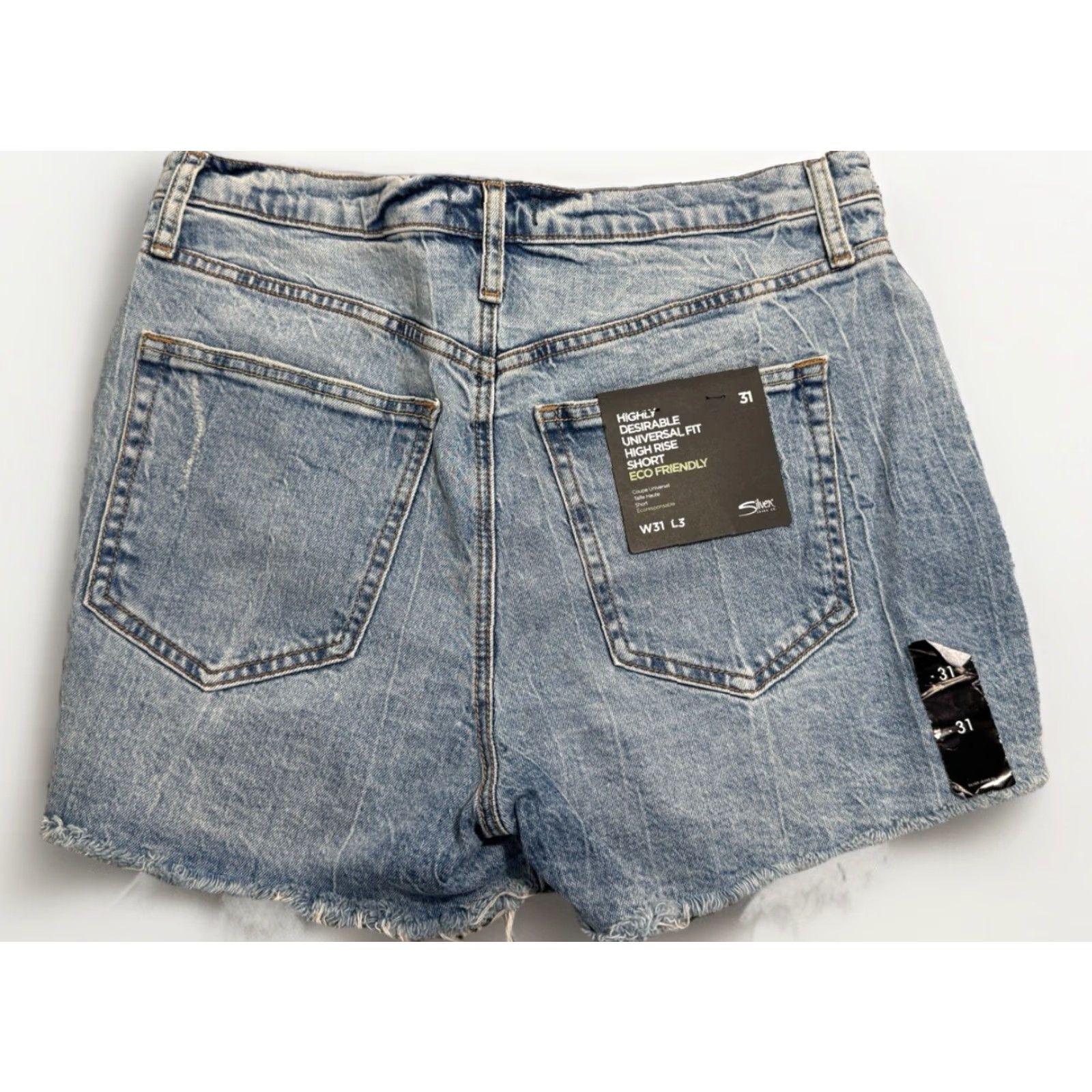 Silver Jeans Co. Silver Jeans NWT HIGHLY DESIRABLE SHORT 31x3 Blue High Rise Denim Shorts Size 31" - 5 Thumbnail