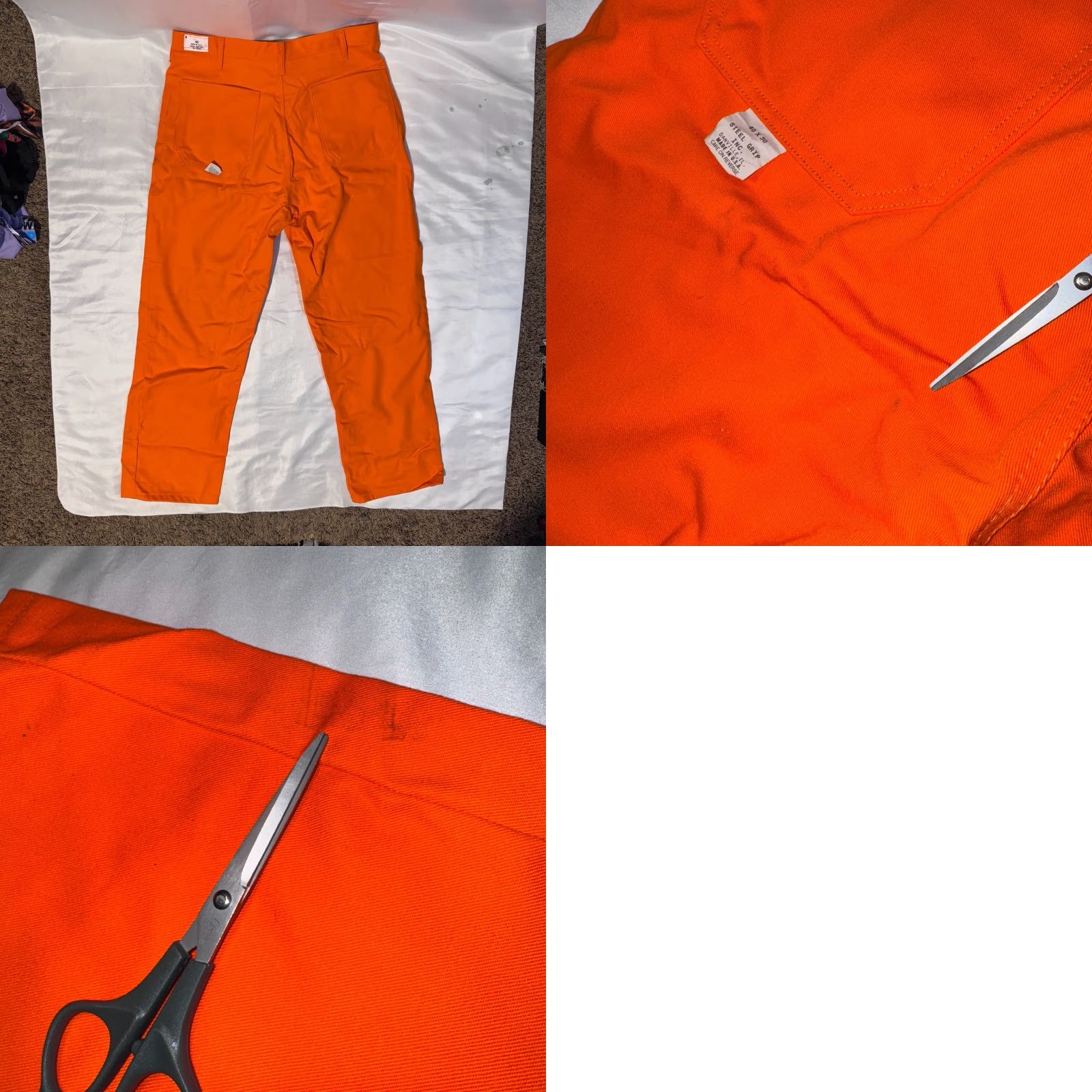 Vintage Steel Grip Westex Indura FR Flame Resistant Orange Welding Work Pants 40x30 Size US 40 / EU 56 - 8 Thumbnail