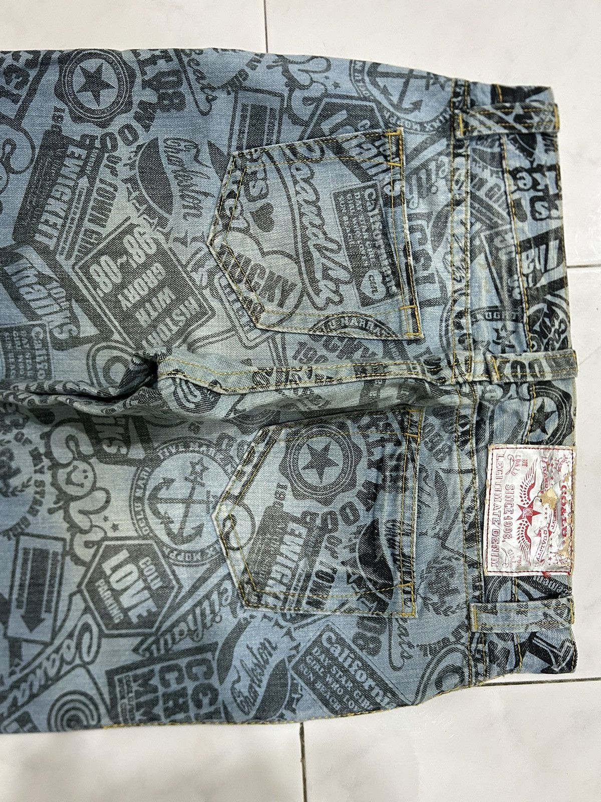 Japanese Brand Vintage Co&Lu Japan Printed All Over Jeans Size US 32 / EU 48 - 7 Thumbnail