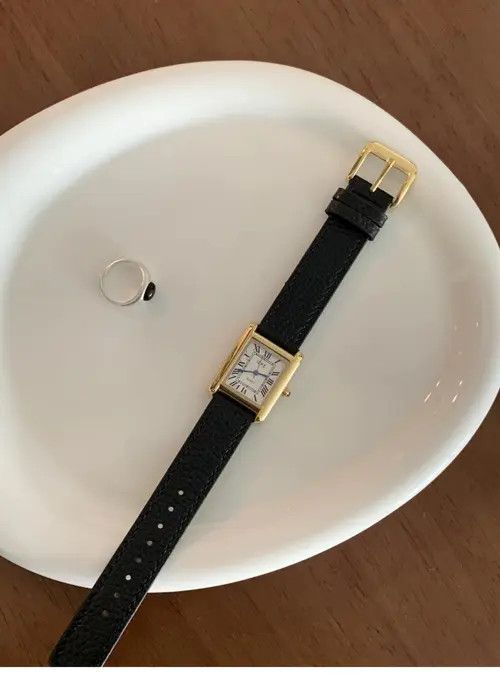 Jewelry Classic Leather Strap Rectangular Watch, Elegant Wristwatch Size ONE SIZE - 2 Thumbnail