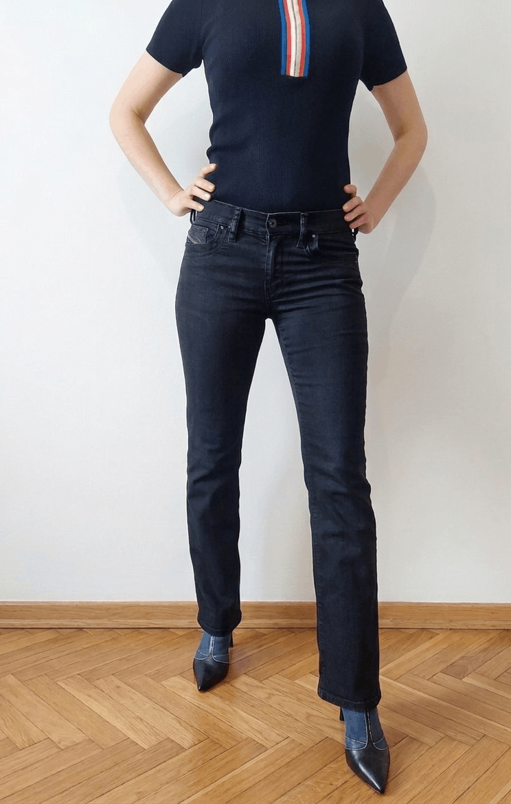 Diesel Diesel Ronhoir W28 L32 Women's Black Bootcut Stretch Jeans Size 28" / US 6 / IT 42 - 2 Thumbnail