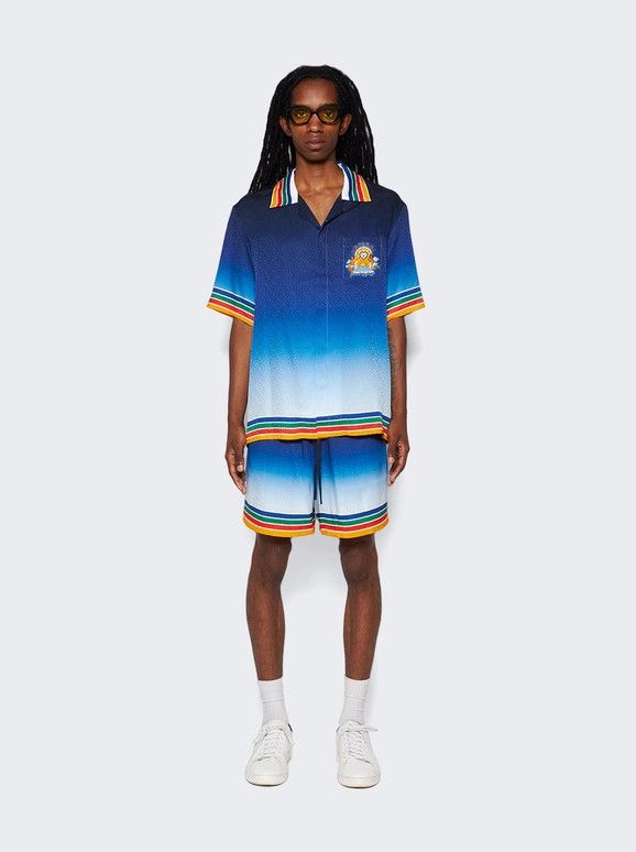 Casablanca o1mle0326 Drawstring Silk Shorts Studio De musique in Blue Size US 36 / EU 52 - 2 Thumbnail
