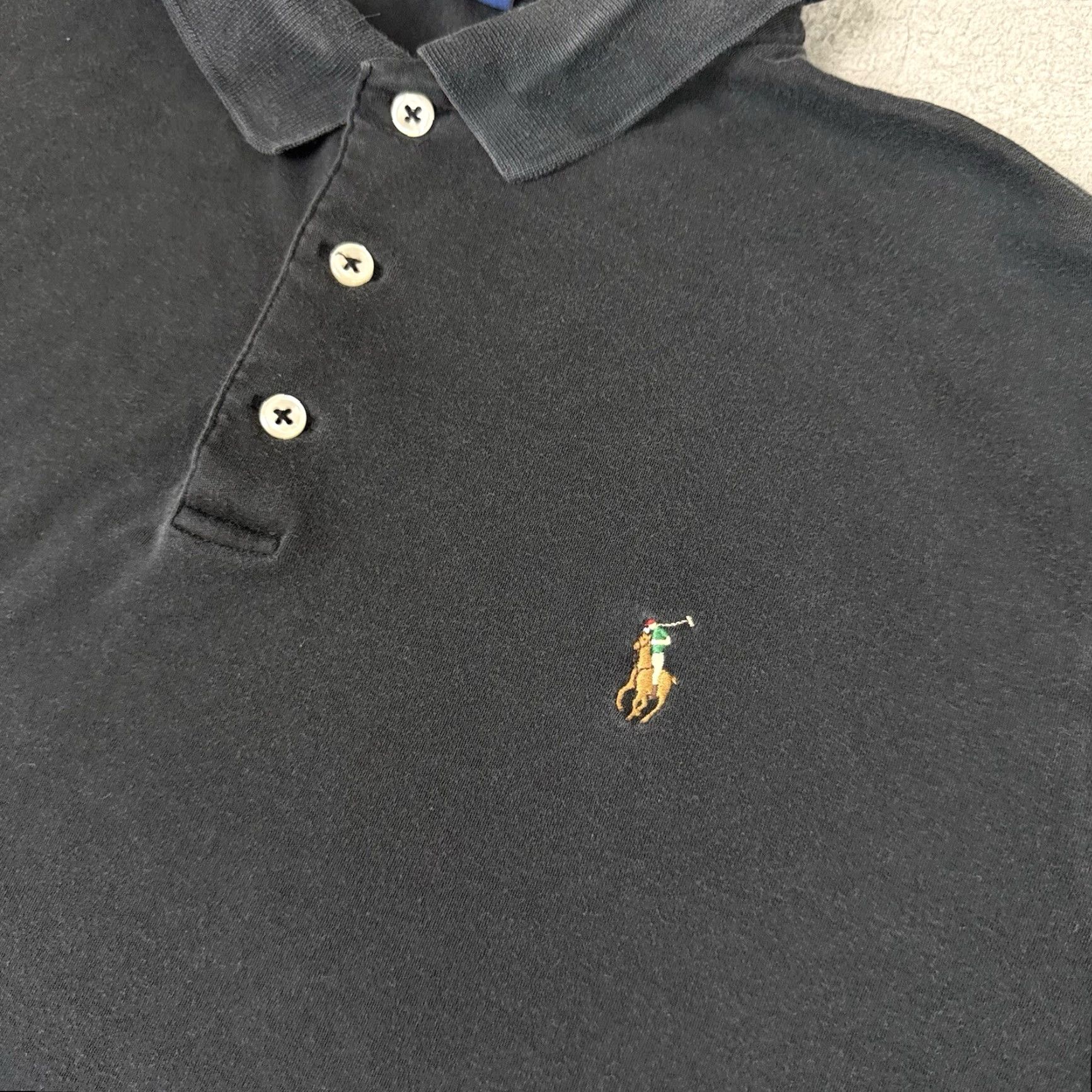 Polo Ralph Lauren VINTAGE Polo Ralph Lauren Shirt Mens Large Black Flesh Pony Stretch Casual Distressed L Size US L / EU 52-54 / 3 - 4 Thumbnail