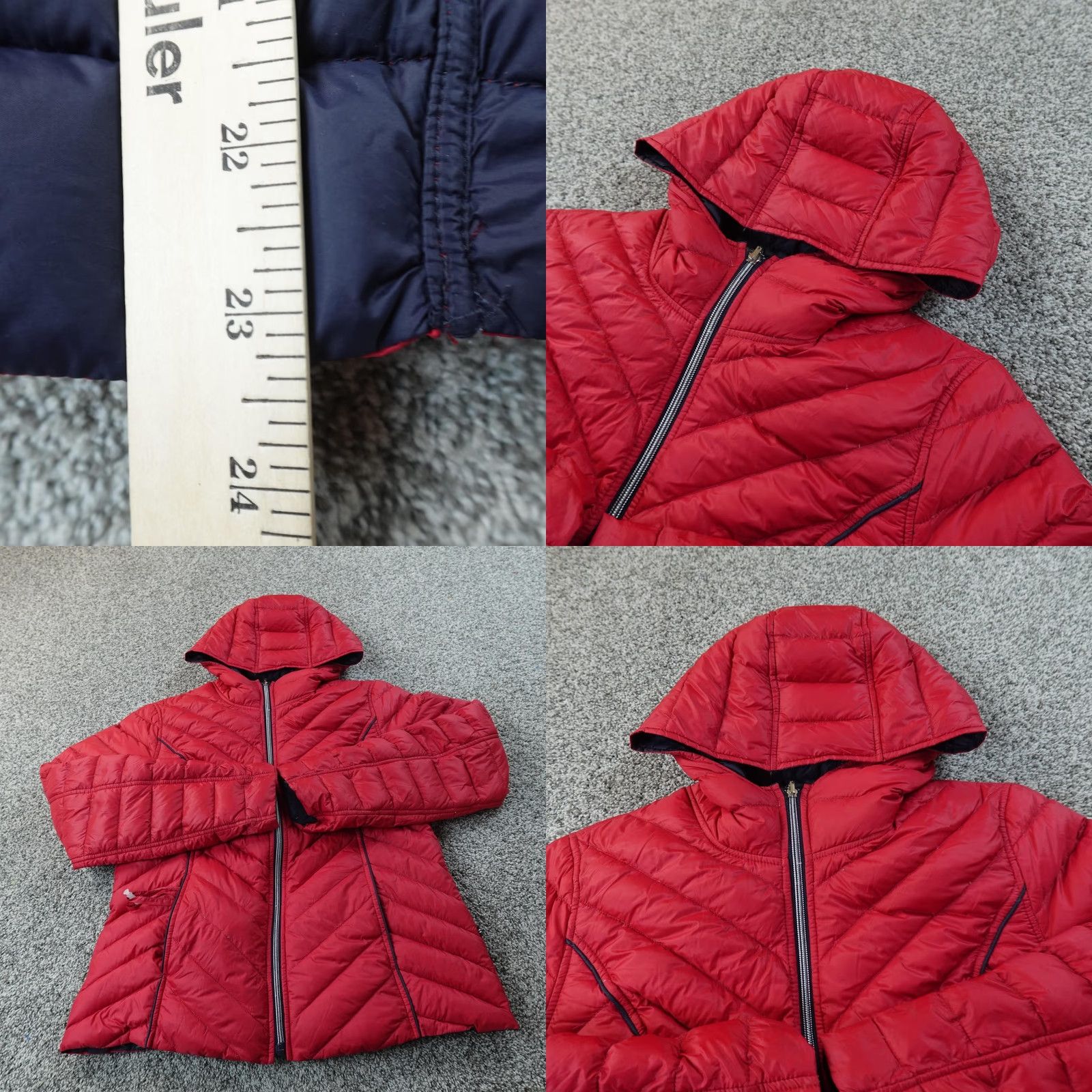 Nautica Nautica Jacket Womens L Blue Reversible Puffer Quilted Down Hooded Zip Coat Size L / US 10 / IT 46 - 8 Thumbnail