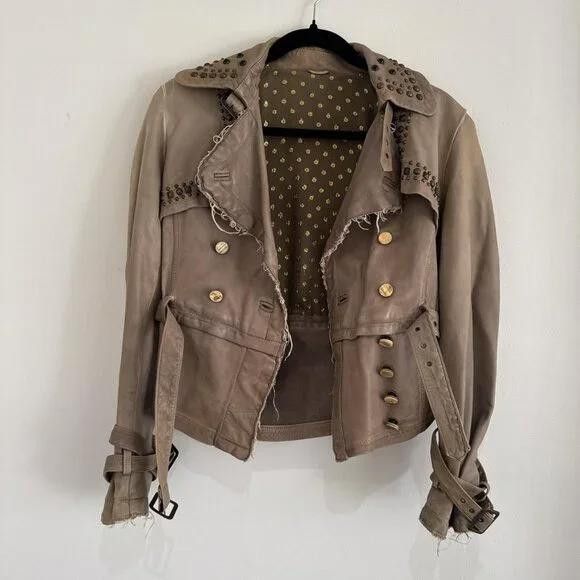 Designer Giorgio Brato Women's Tan and Brown Jacket Size M / US 6-8 / IT 42-44 - 1 Thumbnail