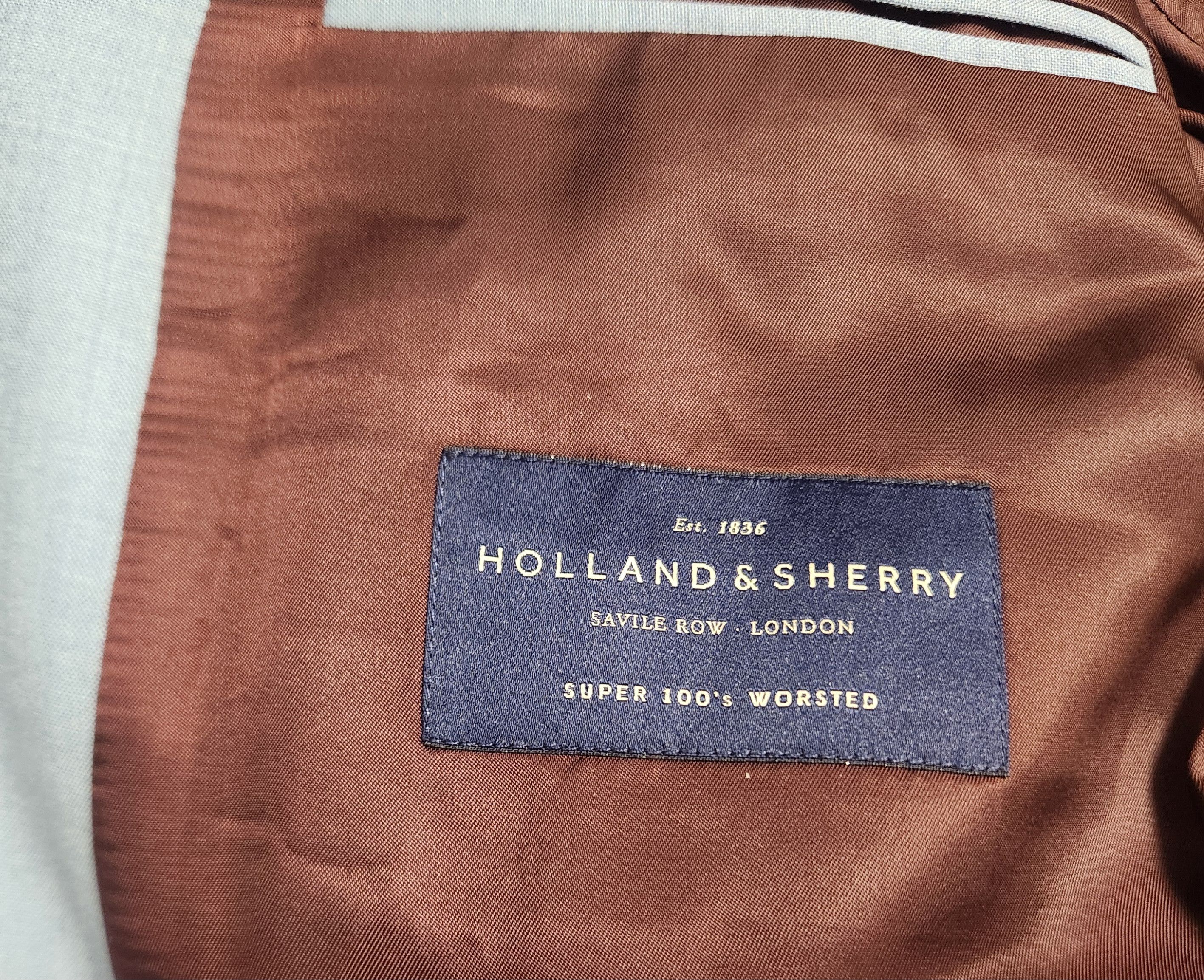 Holland & Sherry custom sport coat 42R blue wool Holland & Sherry vintage Size 42R - 8 Thumbnail