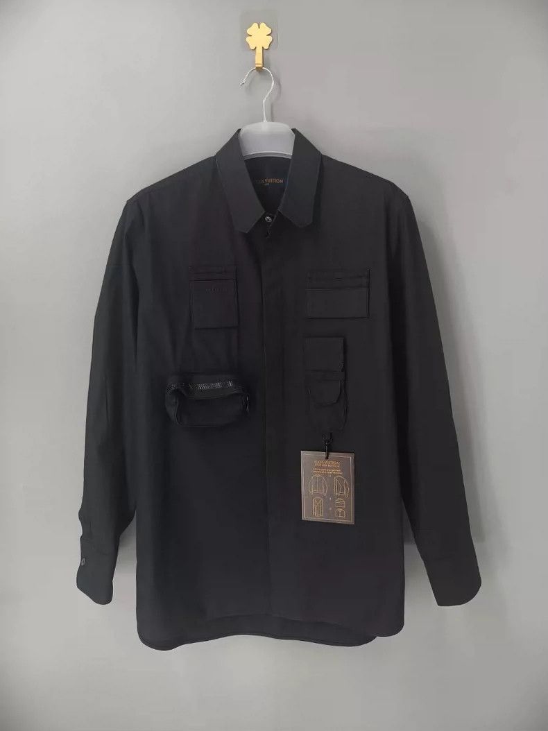 Louis Vuitton LOUIS VUITTON Black Tactical Multi-Pocket Tag Shirt Jacket Size US M / EU 48-50 / 2 - 1 Thumbnail
